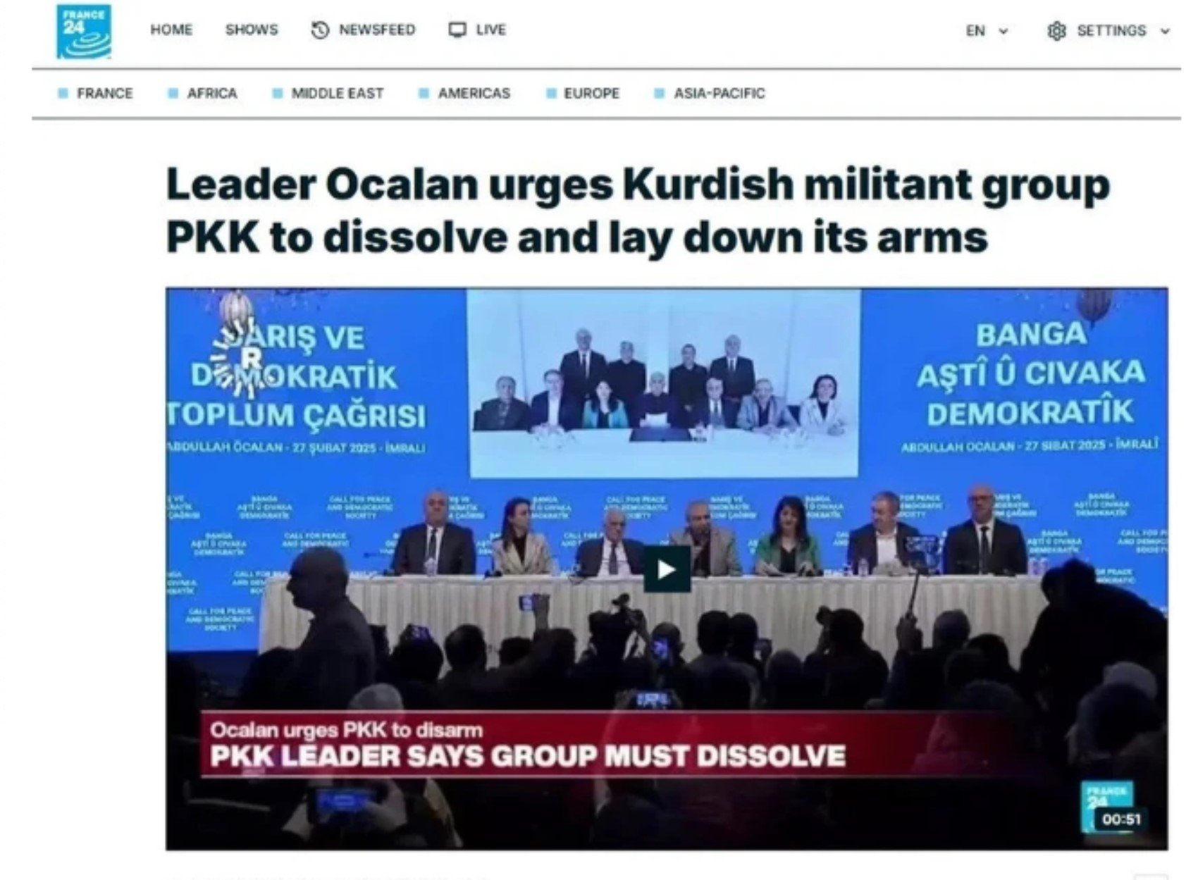 Terör örgütü elebaşı Öcalan'ın silah bırakma çağrısı dünya basınında: 'Suriye ve Irak'ta önemli sonuçlar doğuracak'