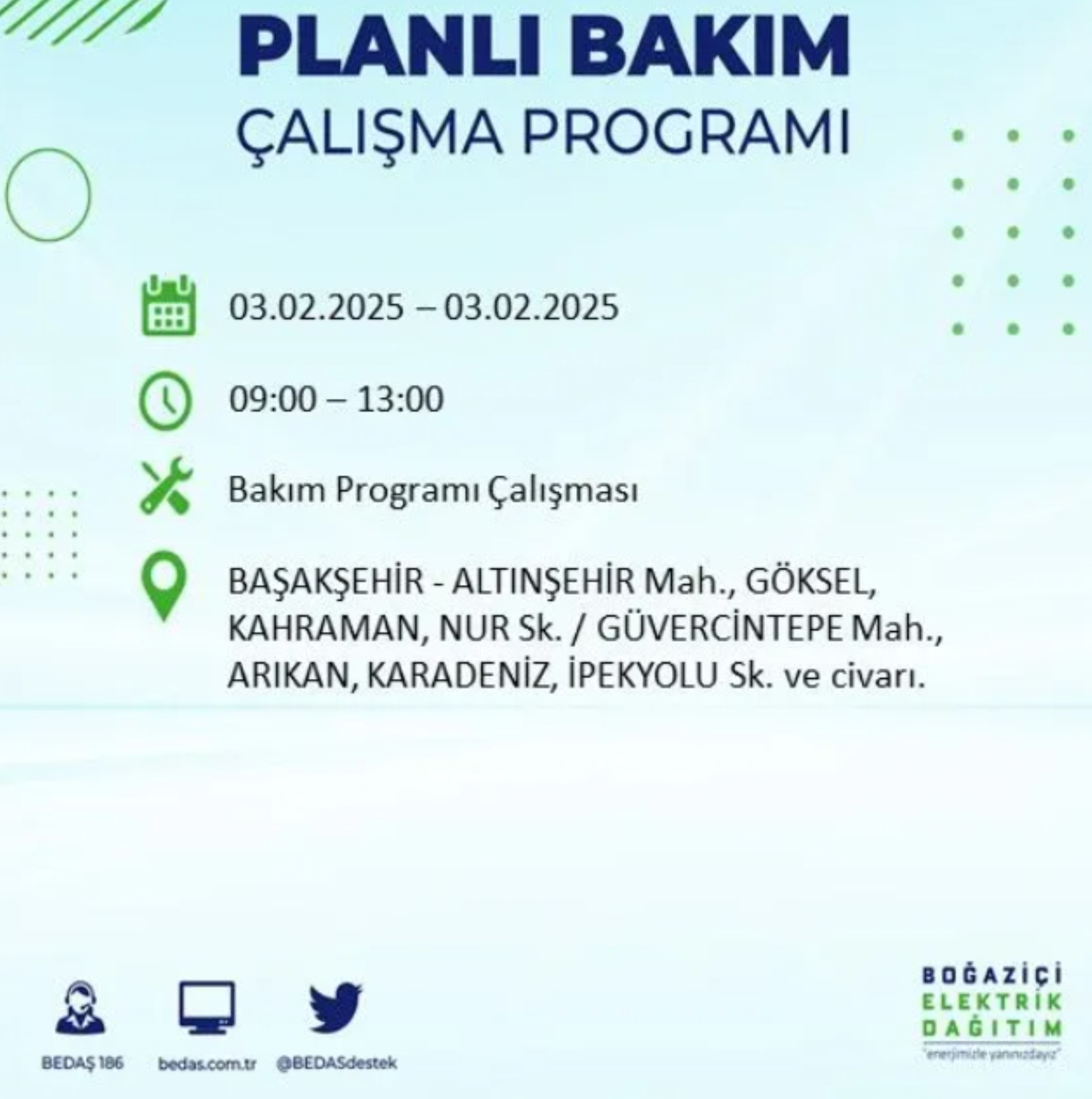 BEDAŞ açıkladı... İstanbul'da elektrik kesintisi: 3 Şubat'ta hangi mahalleler etkilenecek?