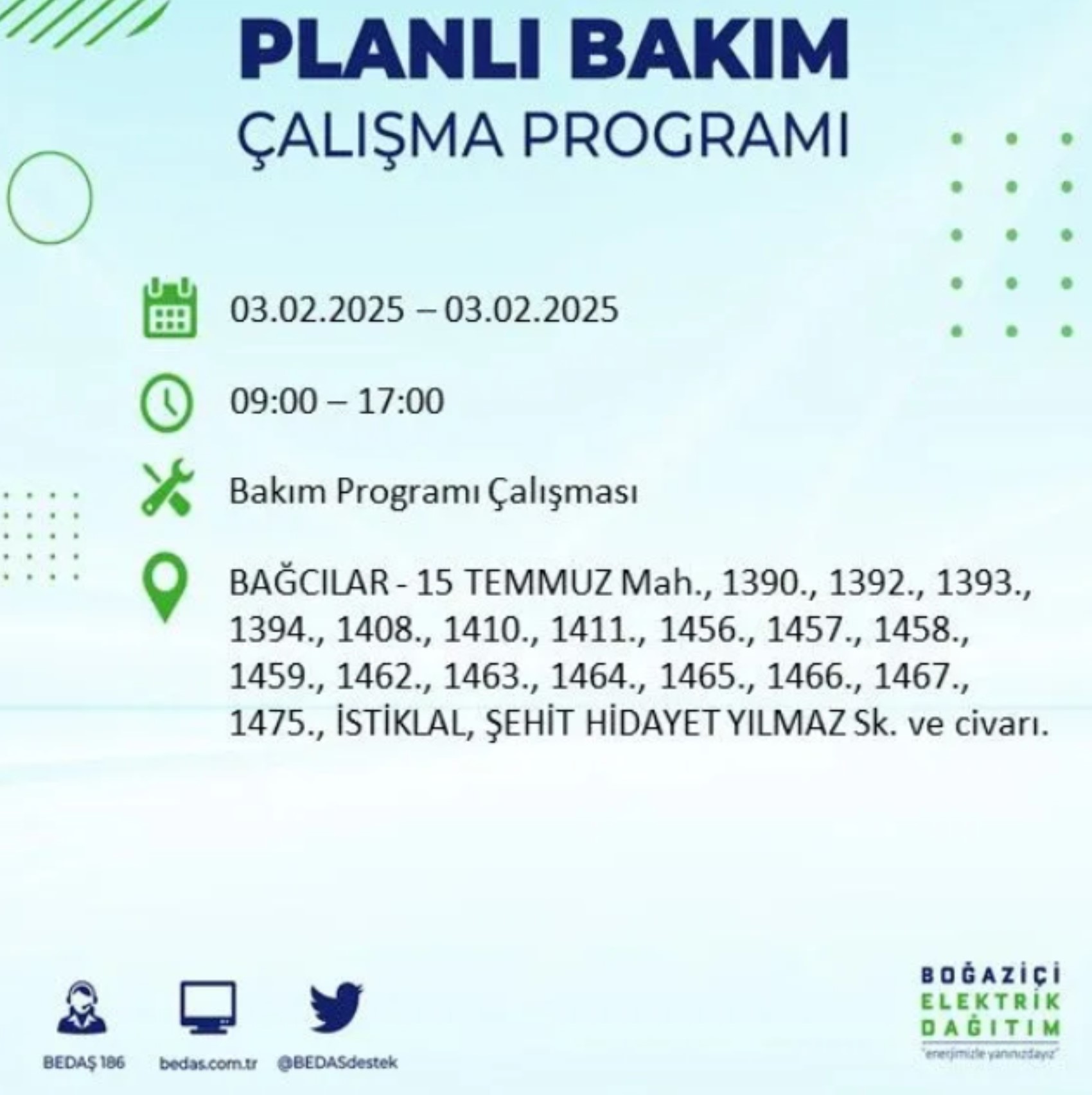 BEDAŞ açıkladı... İstanbul'da elektrik kesintisi: 3 Şubat'ta hangi mahalleler etkilenecek?