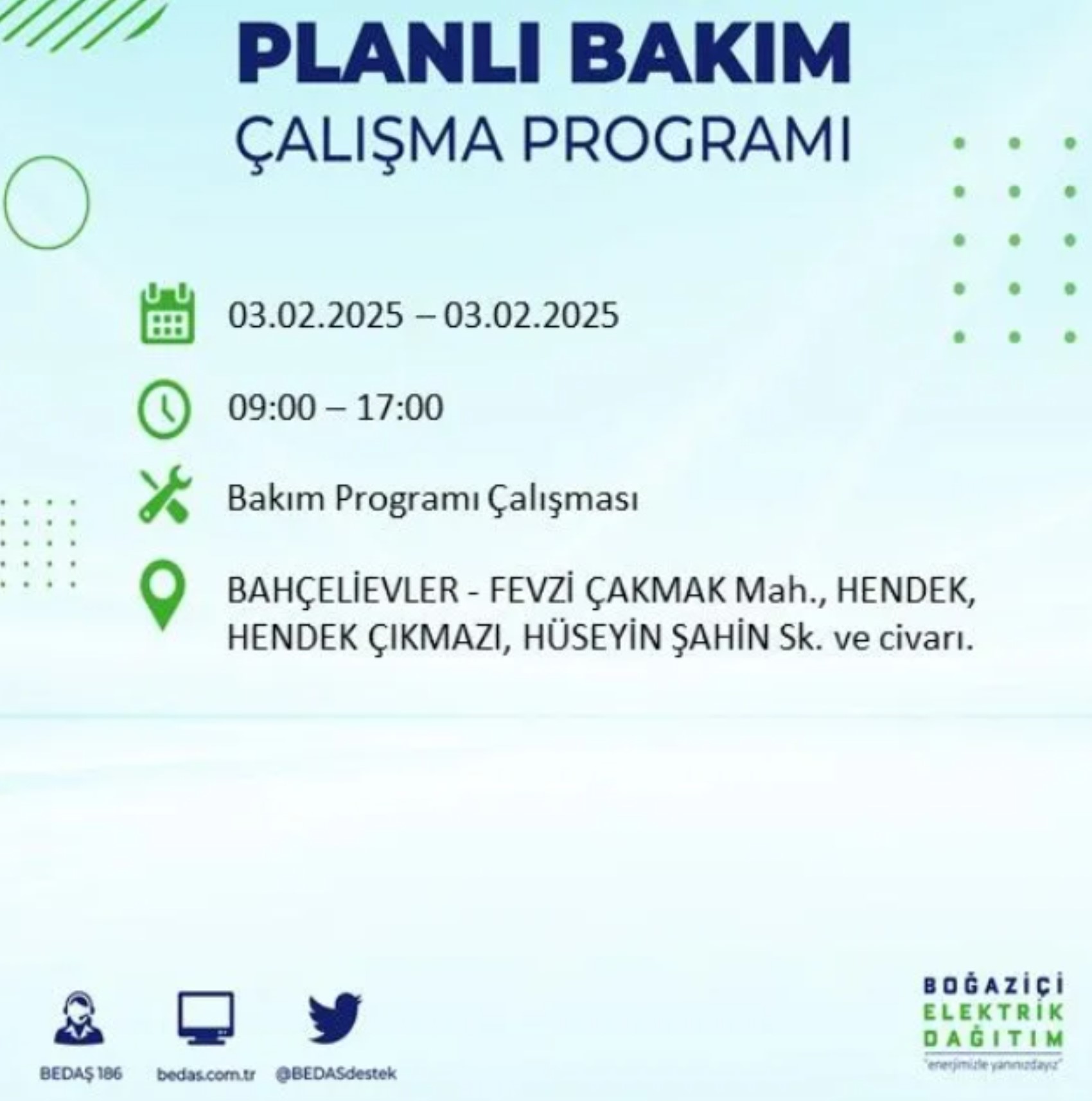 BEDAŞ açıkladı... İstanbul'da elektrik kesintisi: 3 Şubat'ta hangi mahalleler etkilenecek?