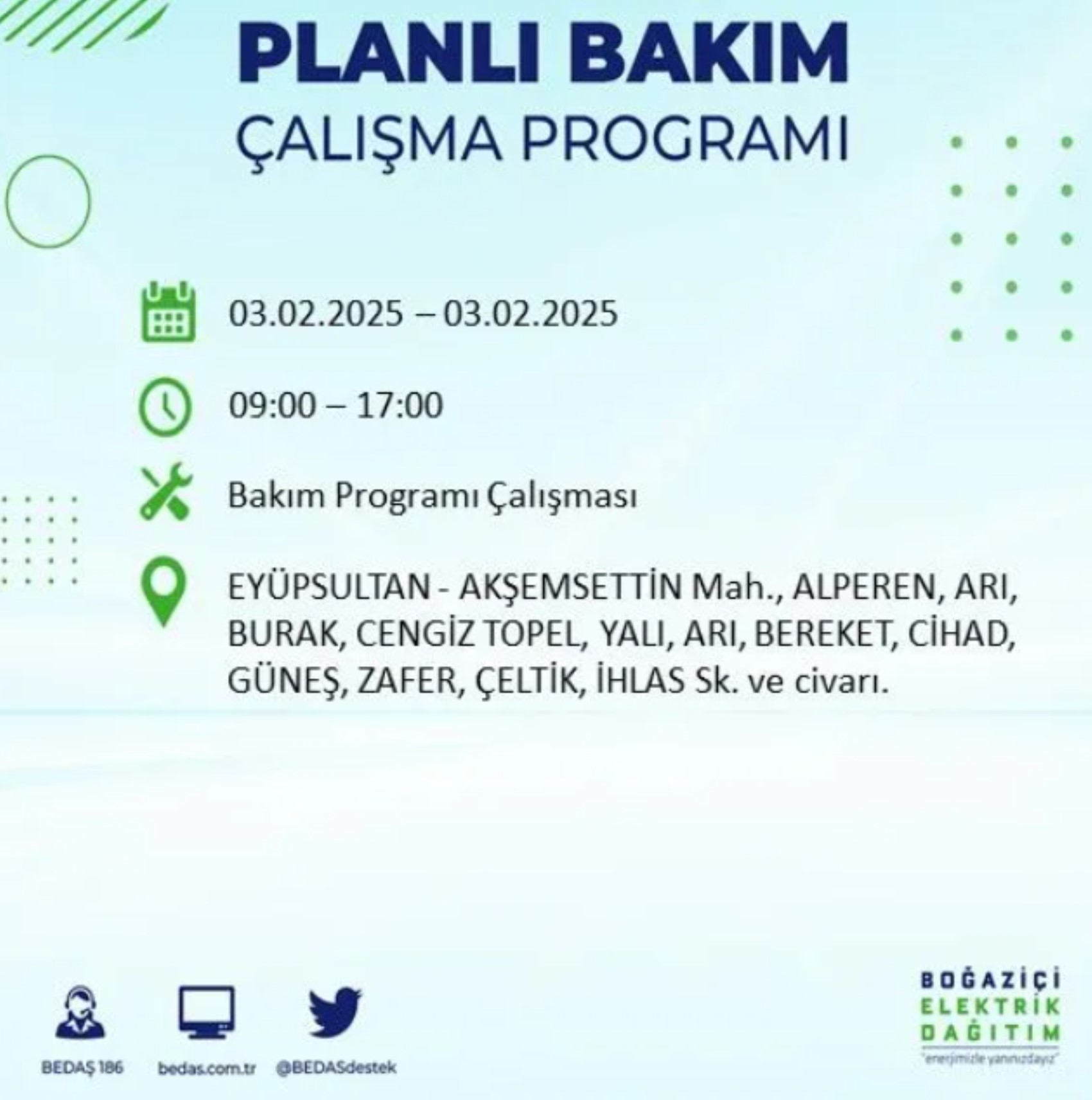 BEDAŞ açıkladı... İstanbul'da elektrik kesintisi: 3 Şubat'ta hangi mahalleler etkilenecek?