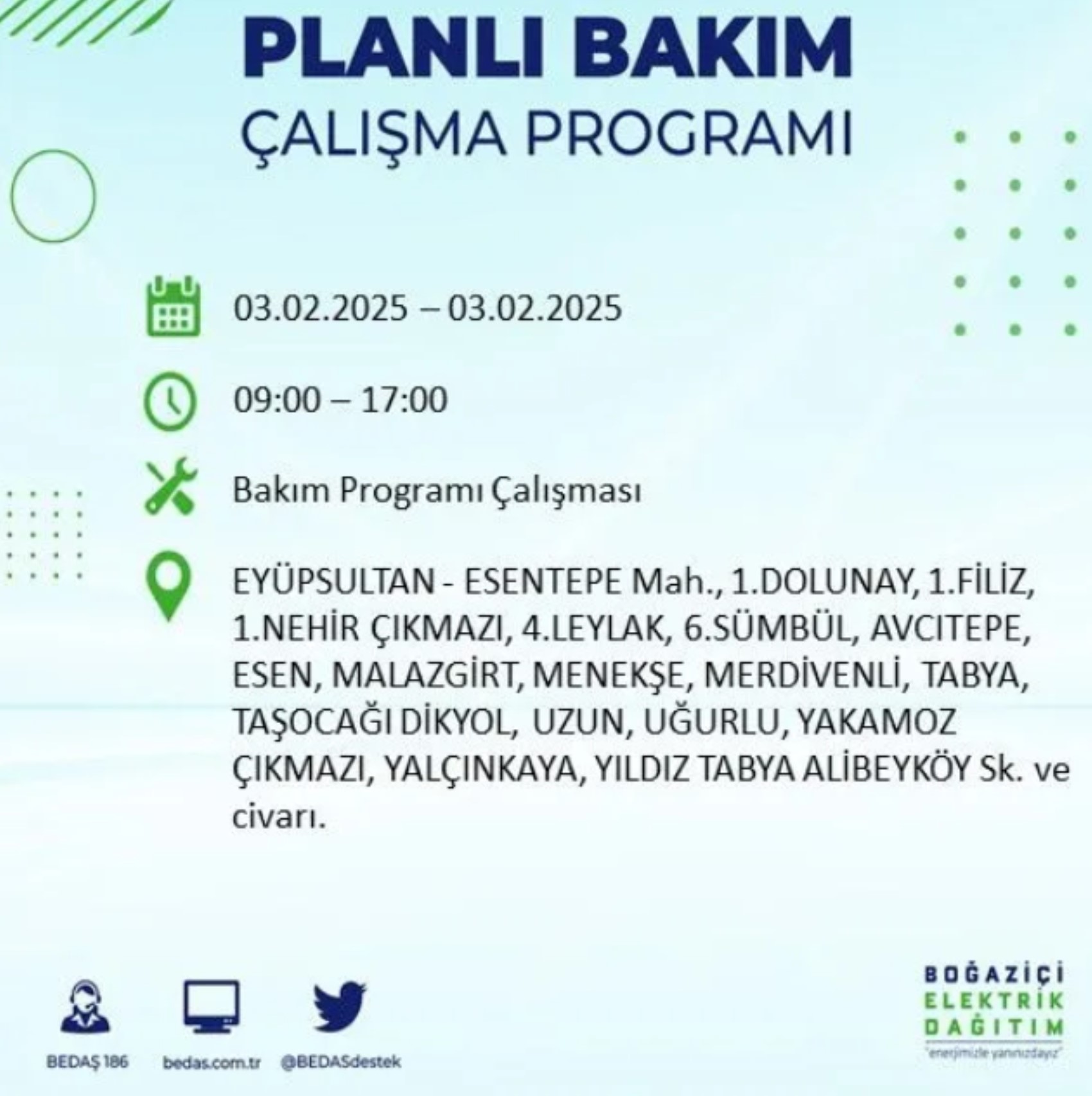 BEDAŞ açıkladı... İstanbul'da elektrik kesintisi: 3 Şubat'ta hangi mahalleler etkilenecek?