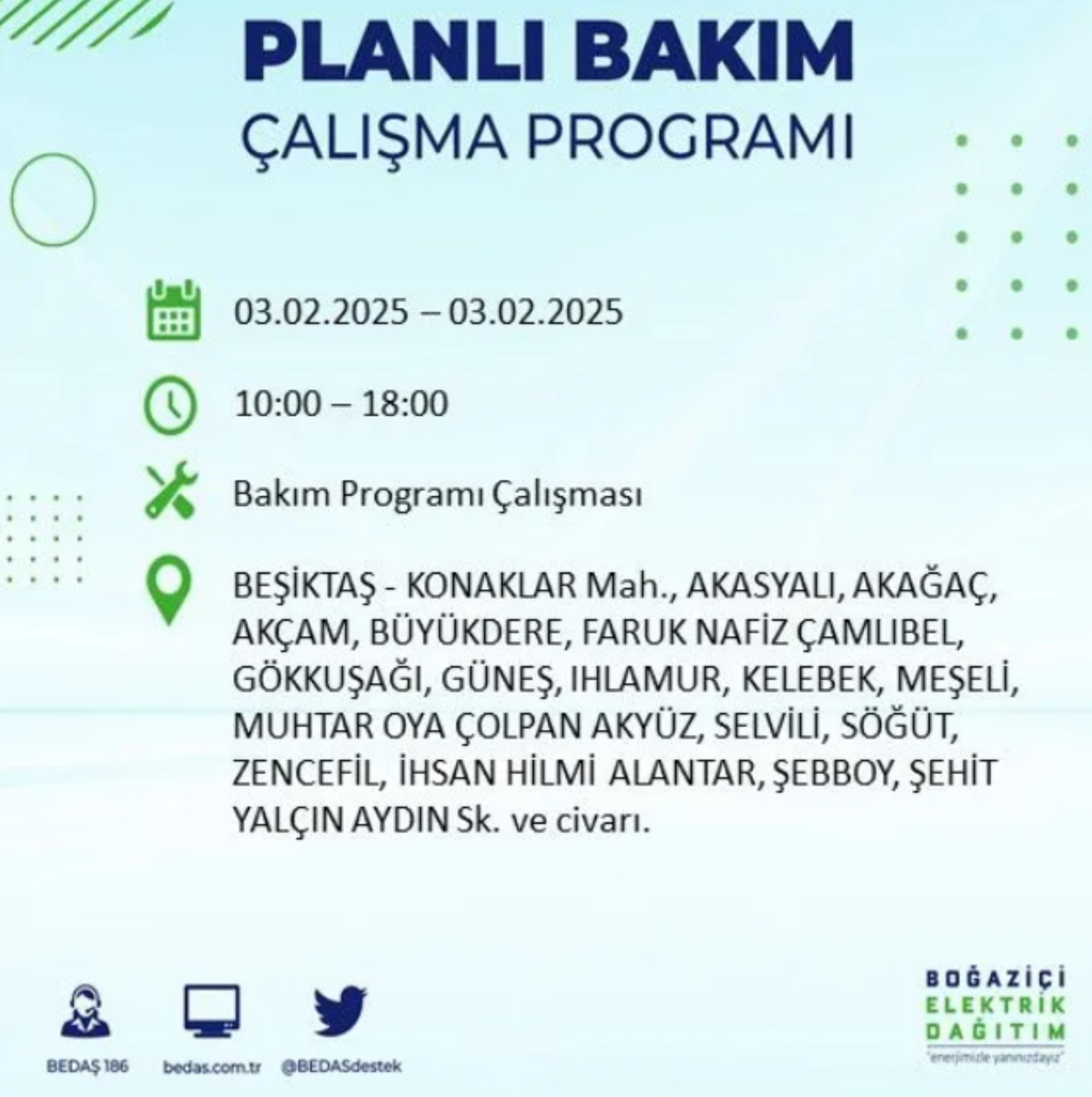 BEDAŞ açıkladı... İstanbul'da elektrik kesintisi: 3 Şubat'ta hangi mahalleler etkilenecek?