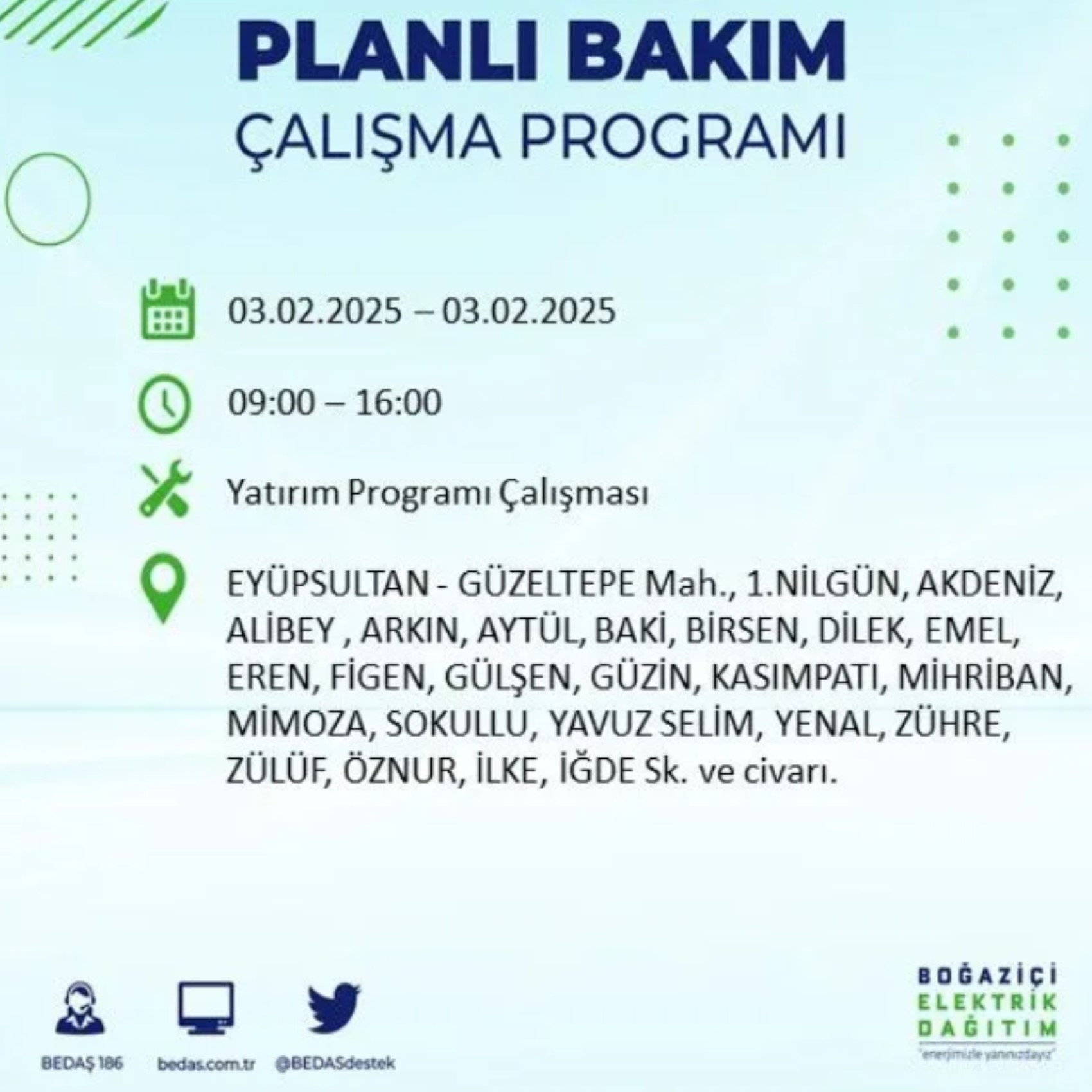 BEDAŞ açıkladı... İstanbul'da elektrik kesintisi: 3 Şubat'ta hangi mahalleler etkilenecek?