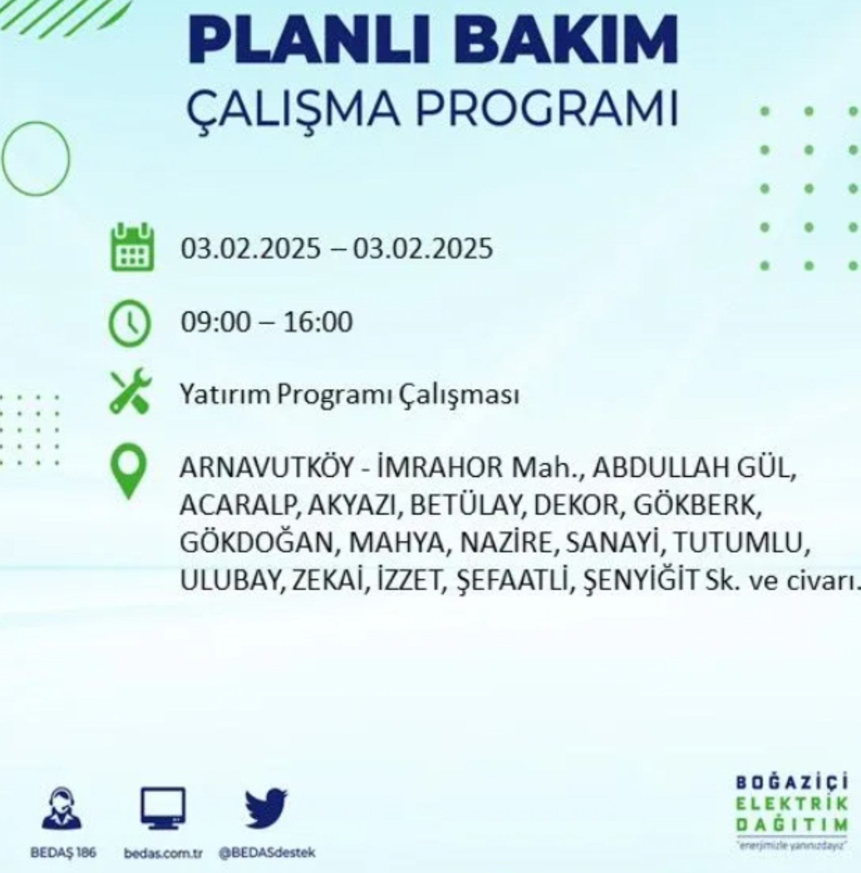 BEDAŞ açıkladı... İstanbul'da elektrik kesintisi: 3 Şubat'ta hangi mahalleler etkilenecek?