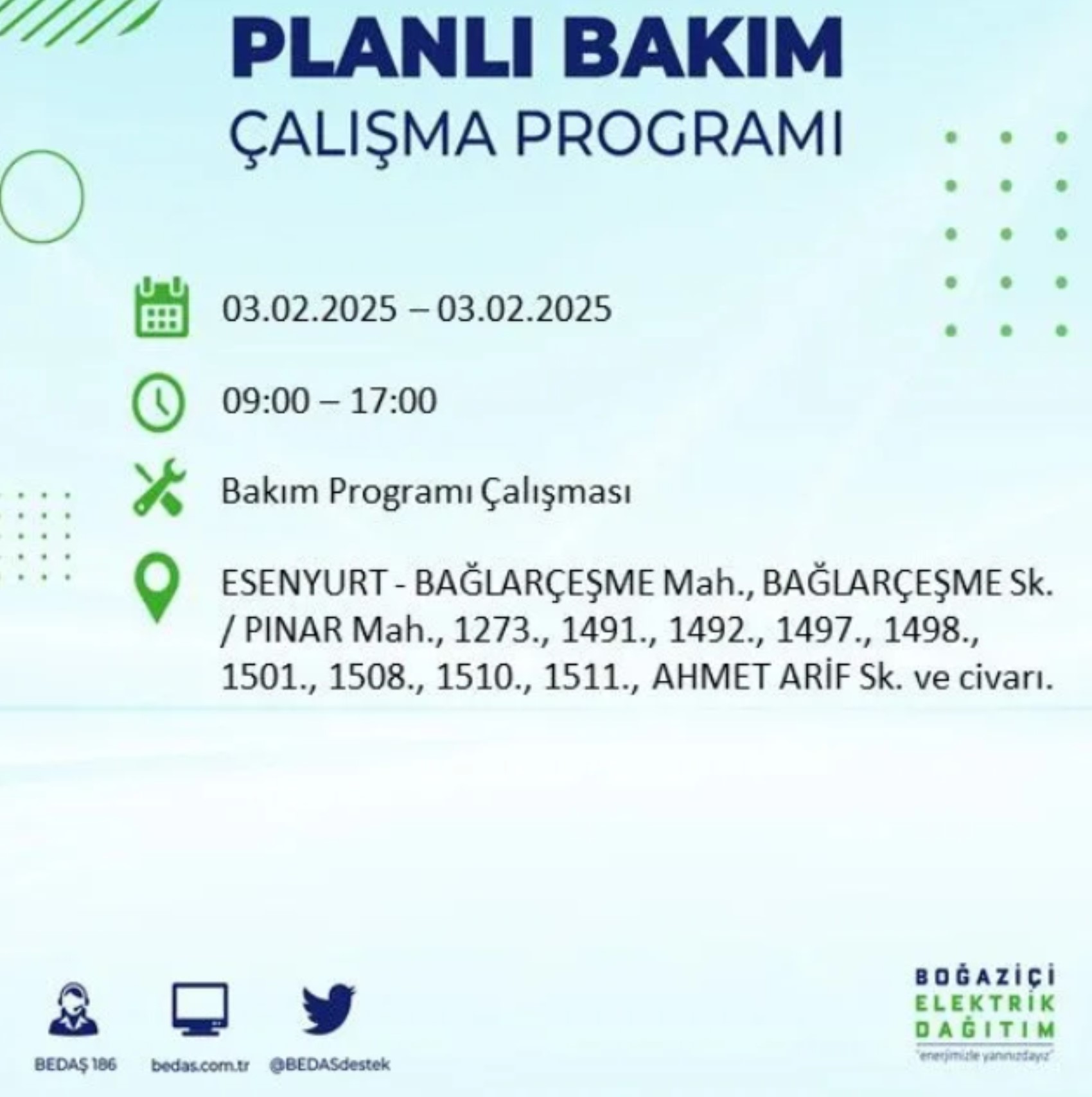 BEDAŞ açıkladı... İstanbul'da elektrik kesintisi: 3 Şubat'ta hangi mahalleler etkilenecek?