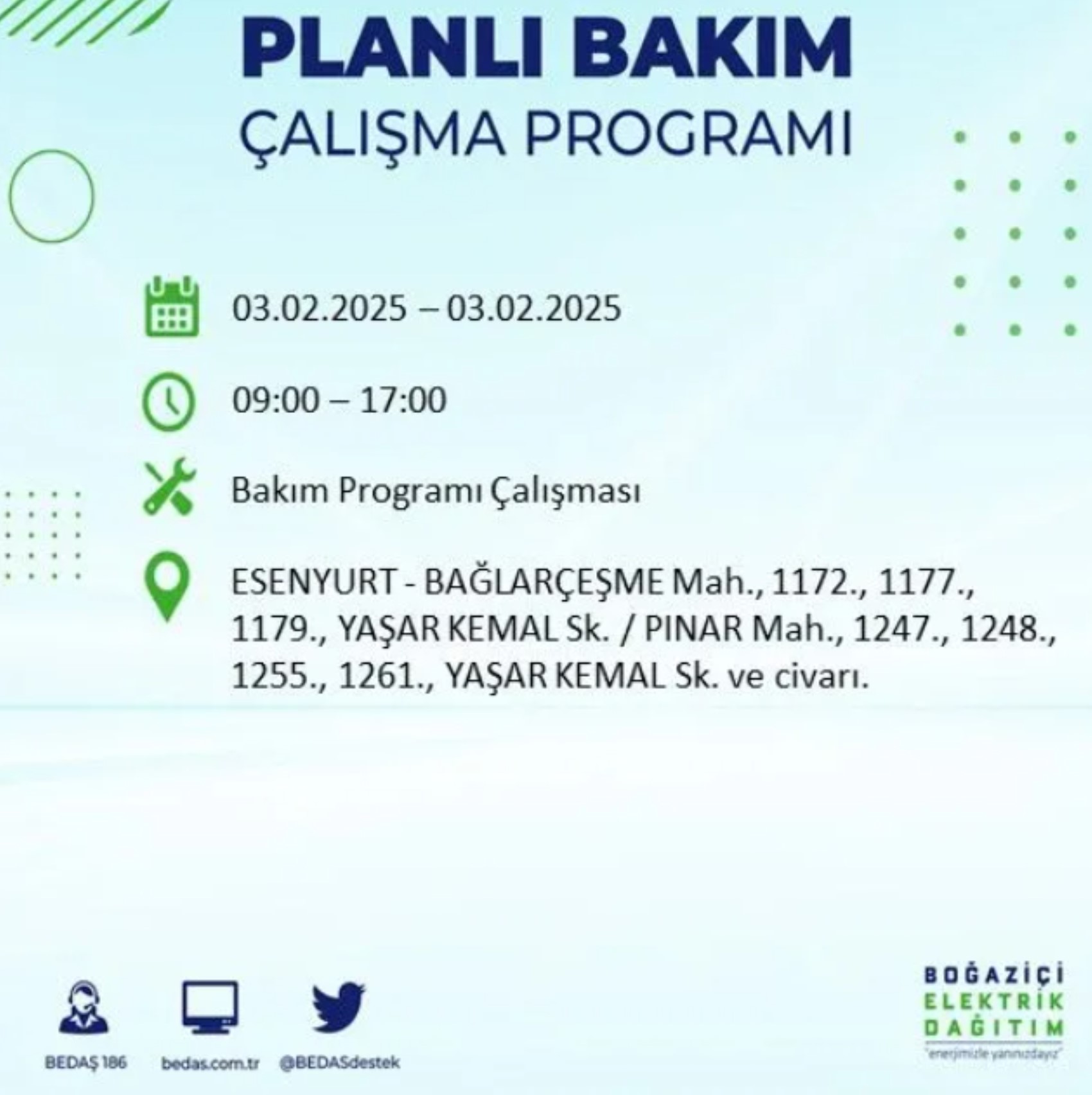 BEDAŞ açıkladı... İstanbul'da elektrik kesintisi: 3 Şubat'ta hangi mahalleler etkilenecek?