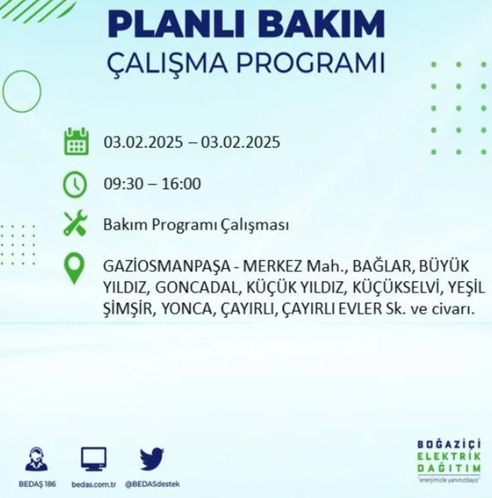 BEDAŞ açıkladı... İstanbul'da elektrik kesintisi: 3 Şubat'ta hangi mahalleler etkilenecek?