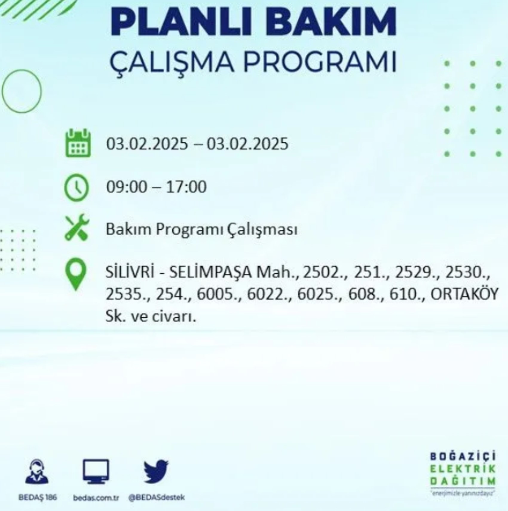 BEDAŞ açıkladı... İstanbul'da elektrik kesintisi: 3 Şubat'ta hangi mahalleler etkilenecek?