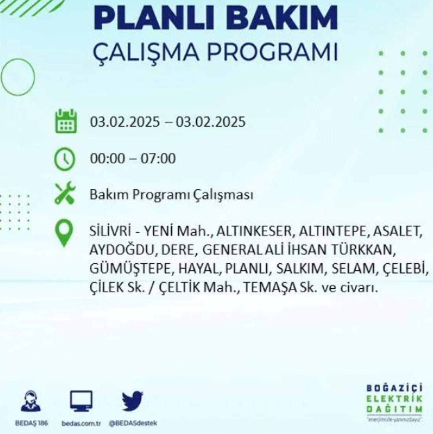 BEDAŞ açıkladı... İstanbul'da elektrik kesintisi: 3 Şubat'ta hangi mahalleler etkilenecek?