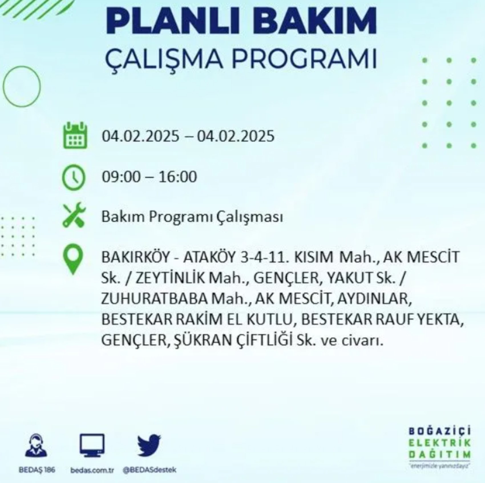 BEDAŞ açıkladı... İstanbul'da elektrik kesintisi: 4 Şubat'ta hangi mahalleler etkilenecek?