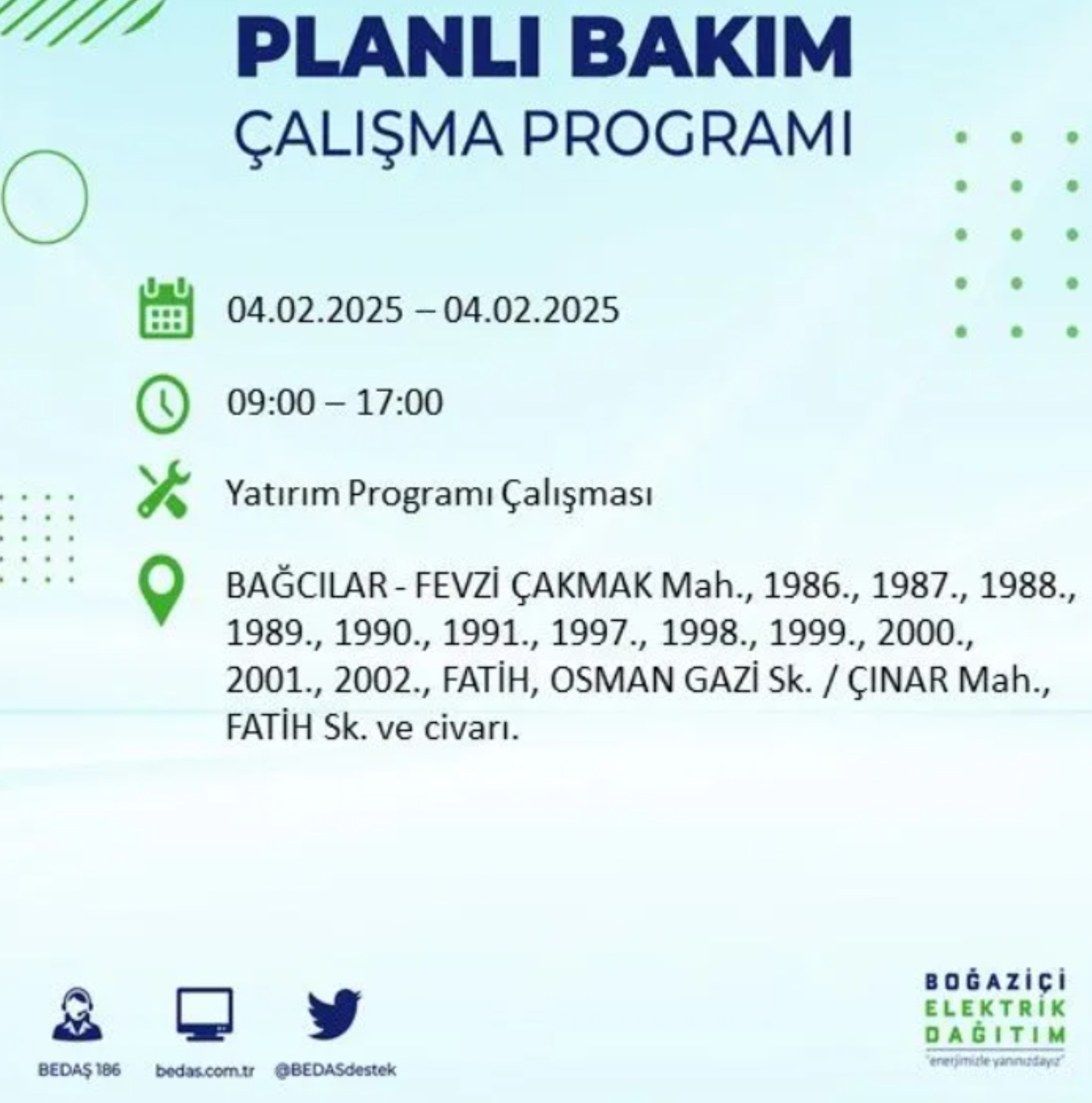 BEDAŞ açıkladı... İstanbul'da elektrik kesintisi: 4 Şubat'ta hangi mahalleler etkilenecek?