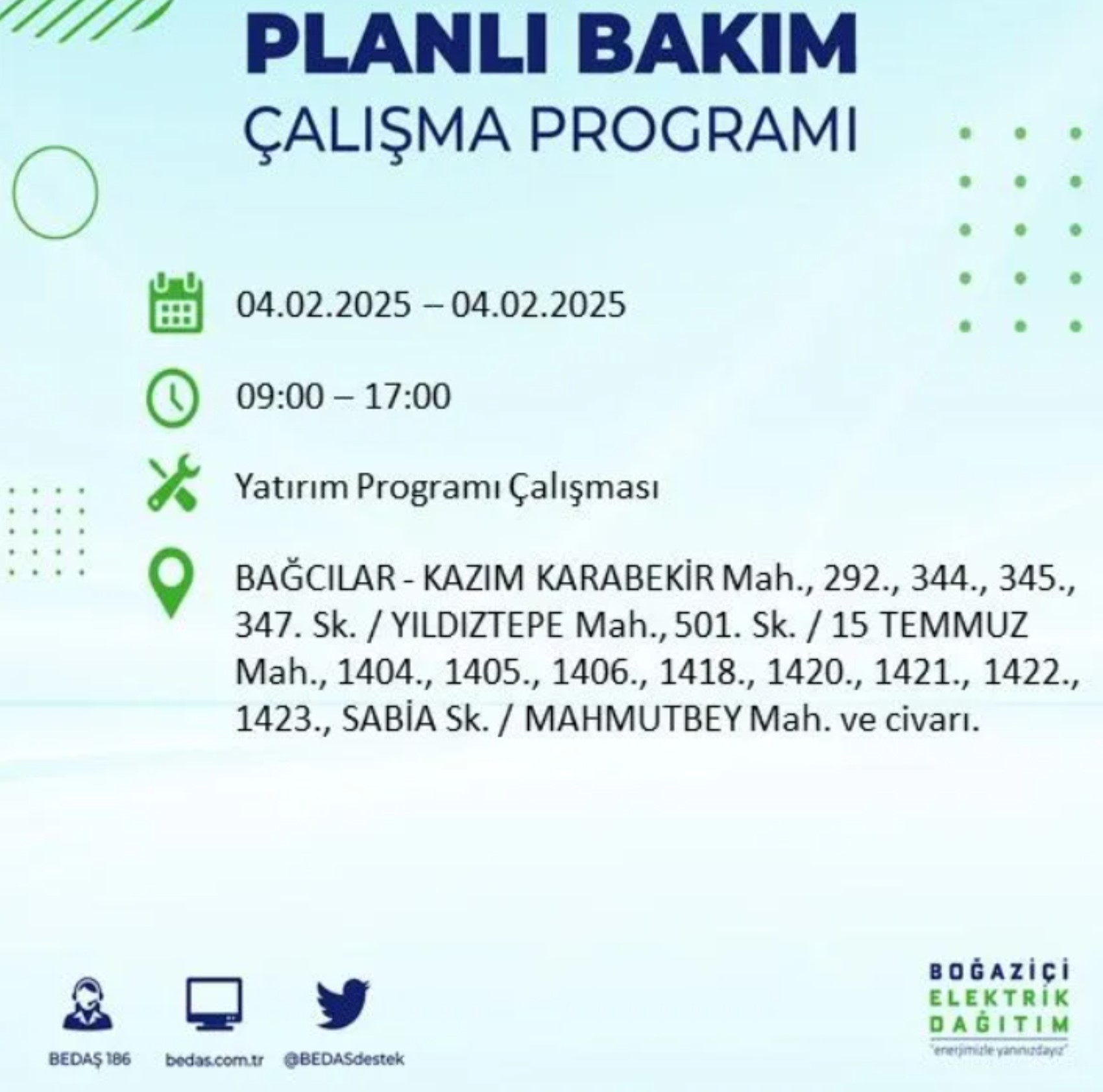 BEDAŞ açıkladı... İstanbul'da elektrik kesintisi: 4 Şubat'ta hangi mahalleler etkilenecek?