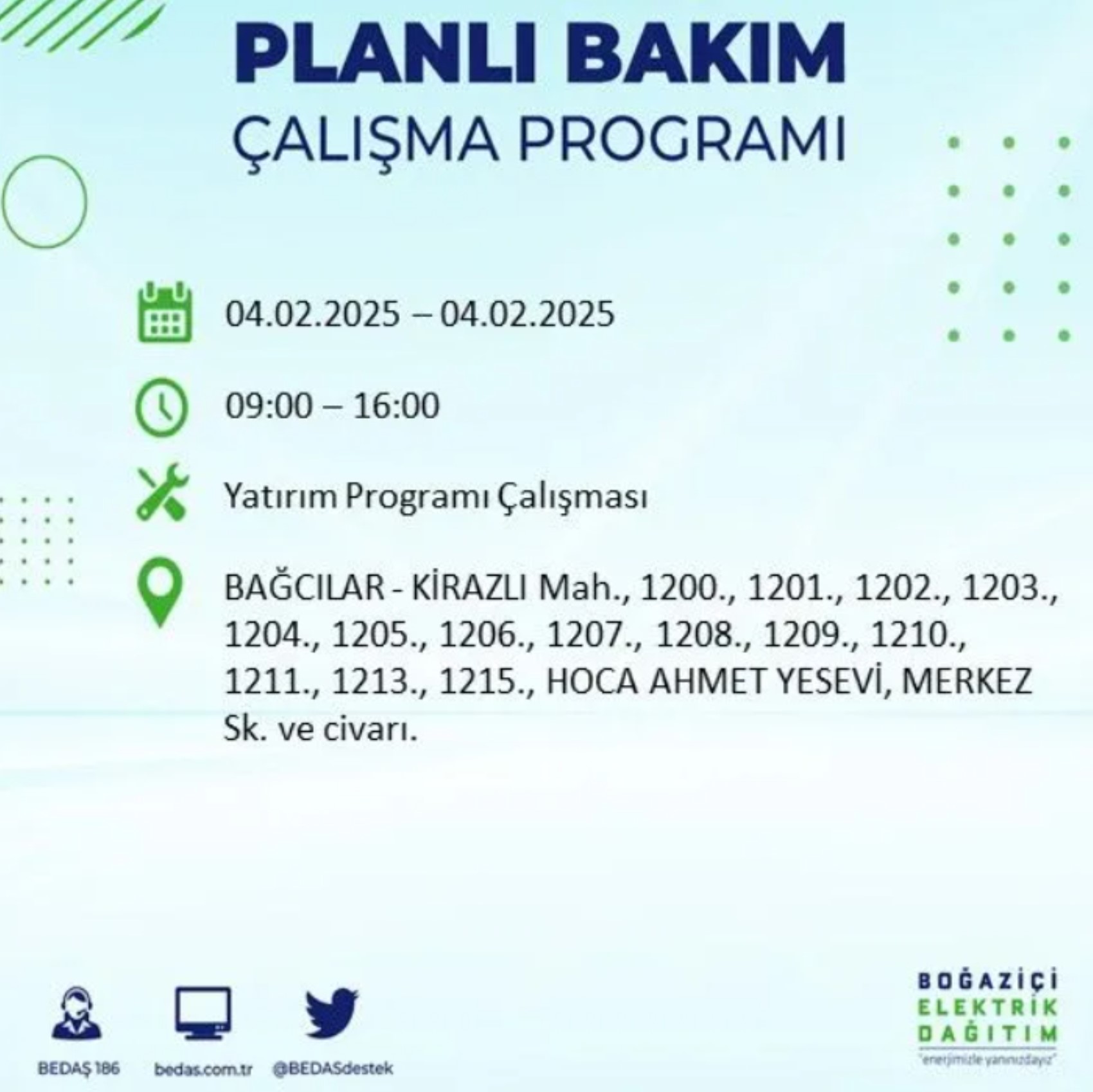 BEDAŞ açıkladı... İstanbul'da elektrik kesintisi: 4 Şubat'ta hangi mahalleler etkilenecek?