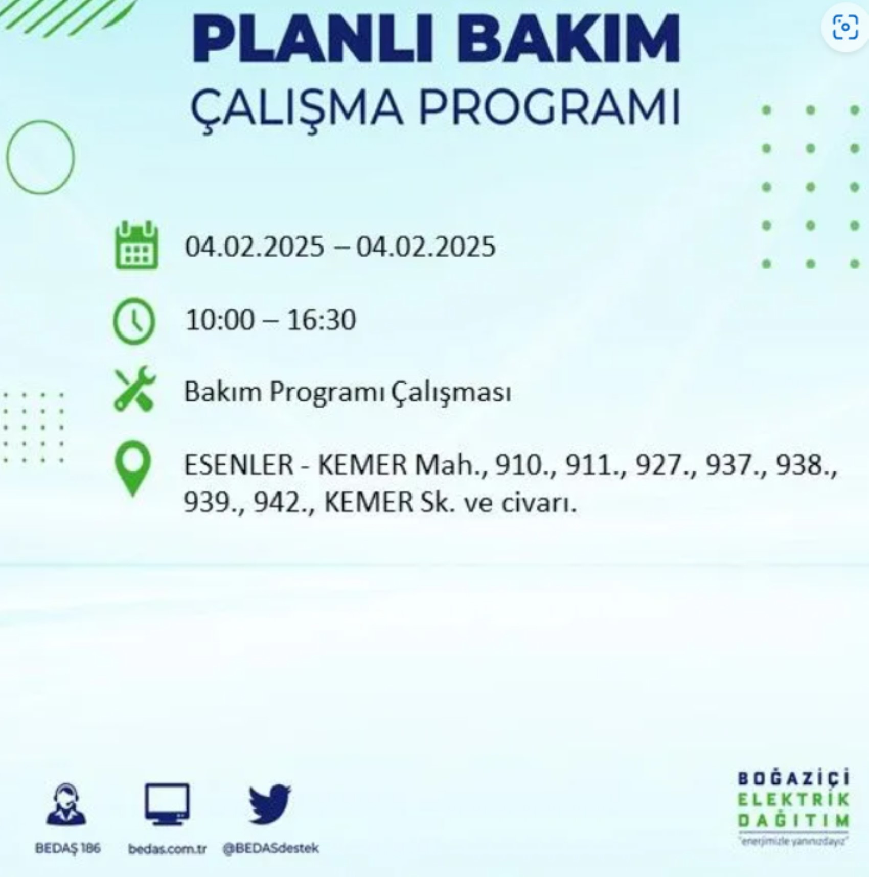 BEDAŞ açıkladı... İstanbul'da elektrik kesintisi: 4 Şubat'ta hangi mahalleler etkilenecek?