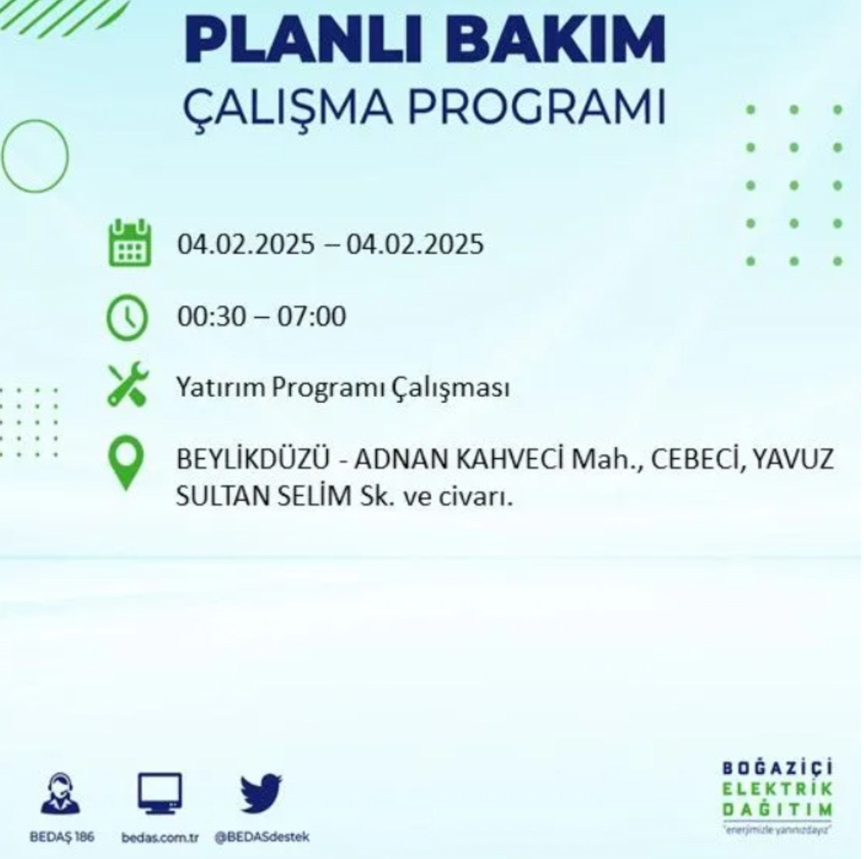 BEDAŞ açıkladı... İstanbul'da elektrik kesintisi: 4 Şubat'ta hangi mahalleler etkilenecek?