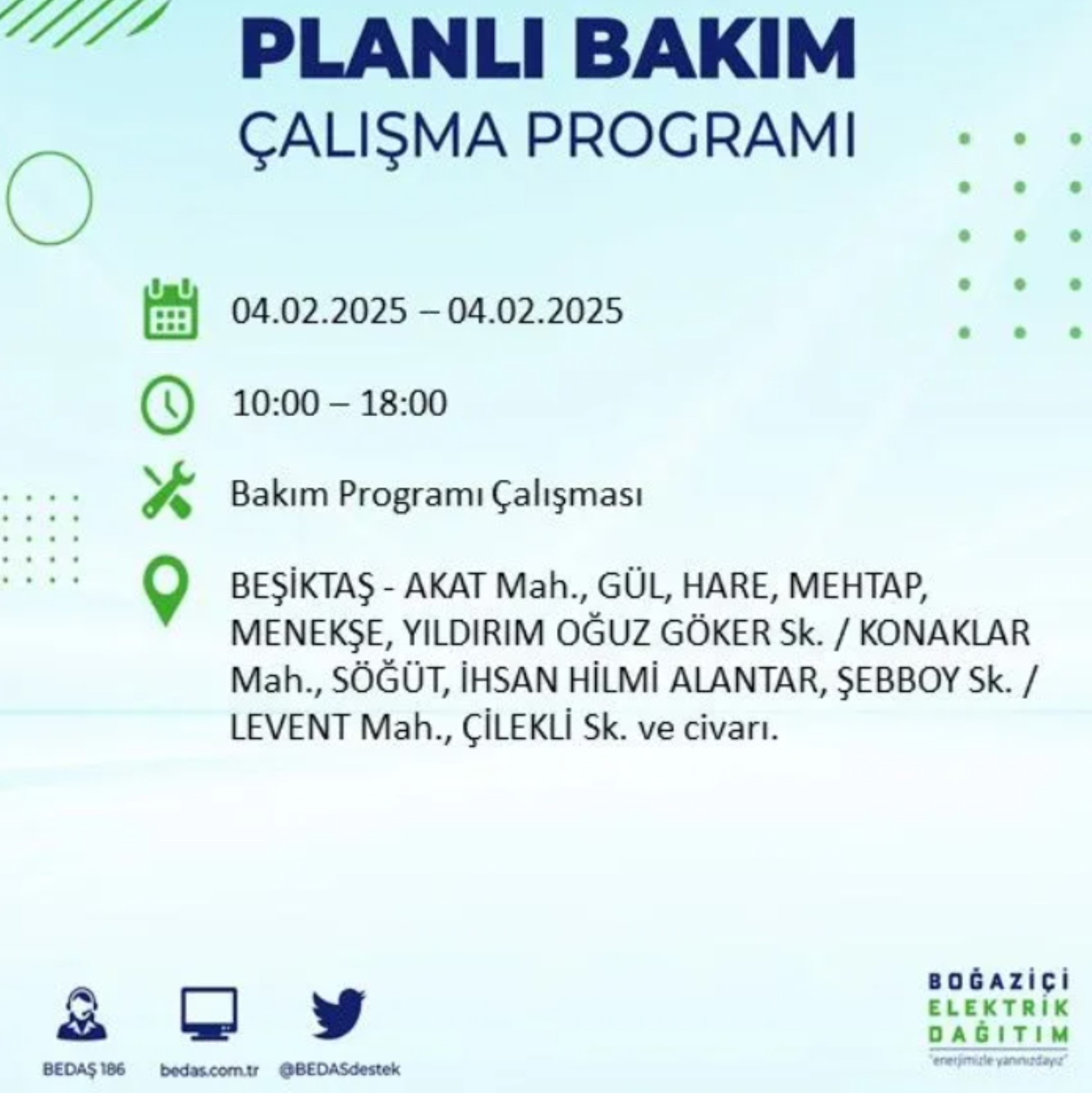 BEDAŞ açıkladı... İstanbul'da elektrik kesintisi: 4 Şubat'ta hangi mahalleler etkilenecek?