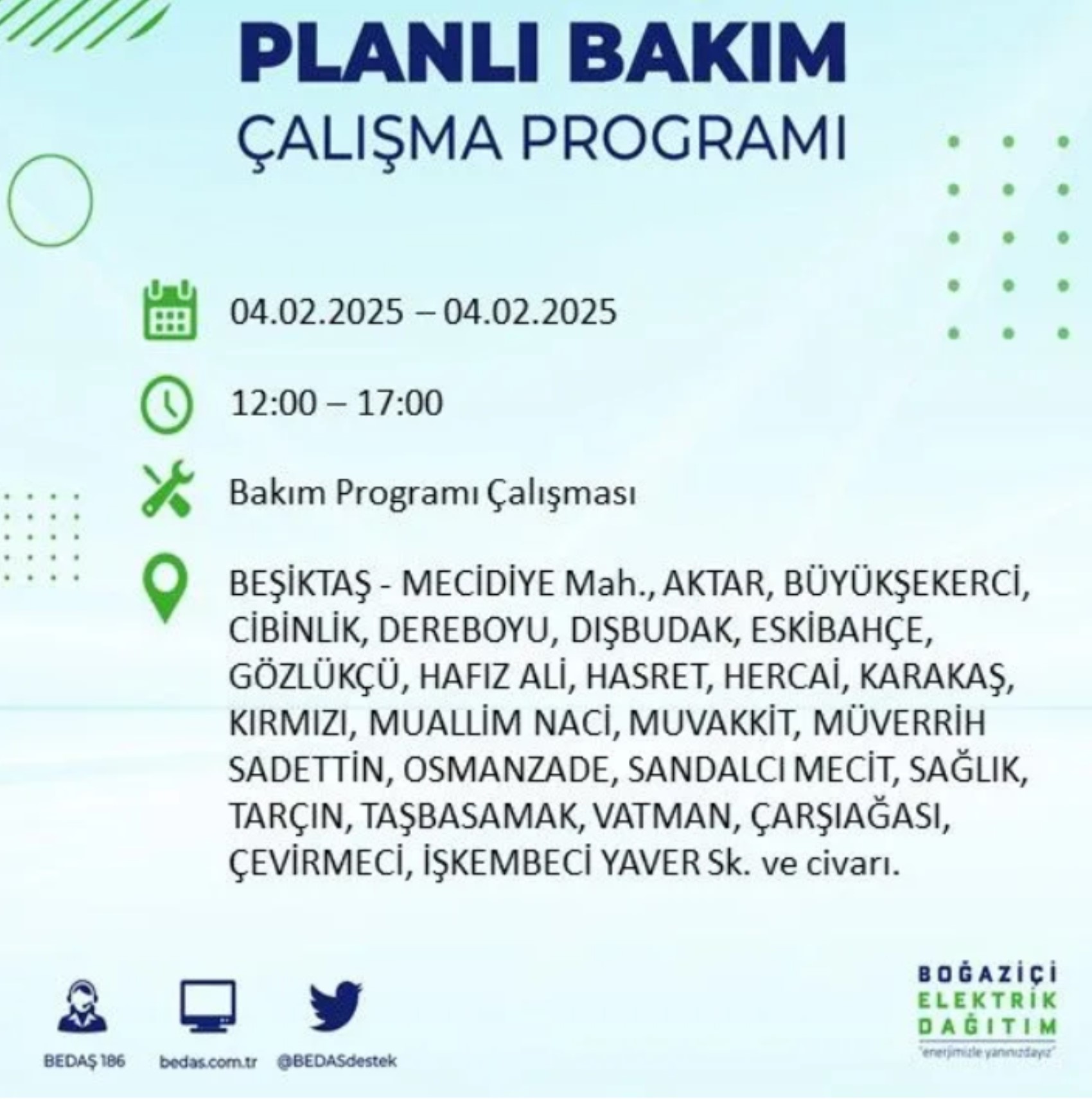 BEDAŞ açıkladı... İstanbul'da elektrik kesintisi: 4 Şubat'ta hangi mahalleler etkilenecek?