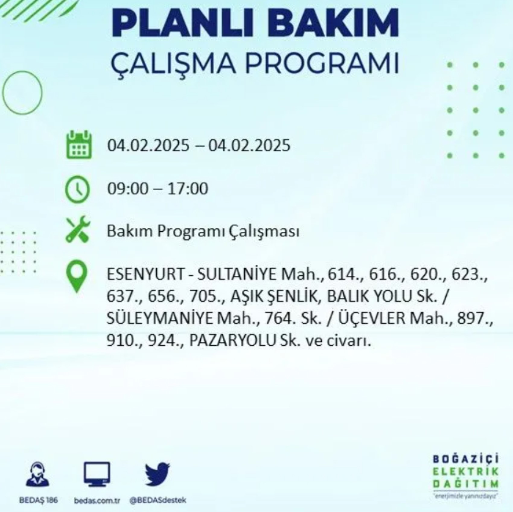 BEDAŞ açıkladı... İstanbul'da elektrik kesintisi: 4 Şubat'ta hangi mahalleler etkilenecek?