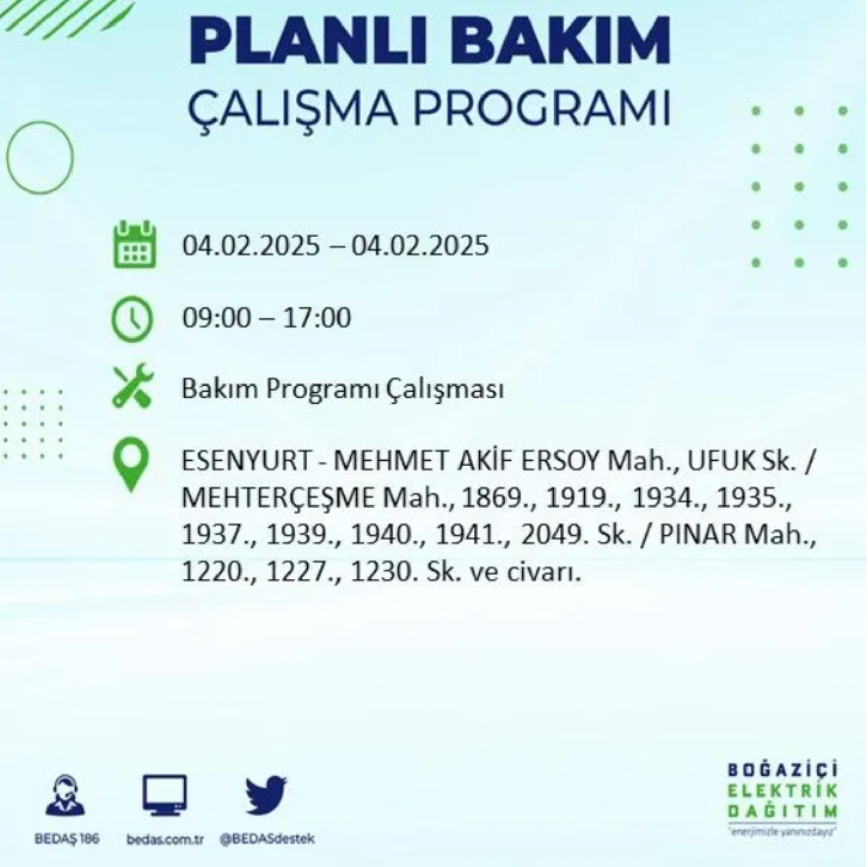 BEDAŞ açıkladı... İstanbul'da elektrik kesintisi: 4 Şubat'ta hangi mahalleler etkilenecek?