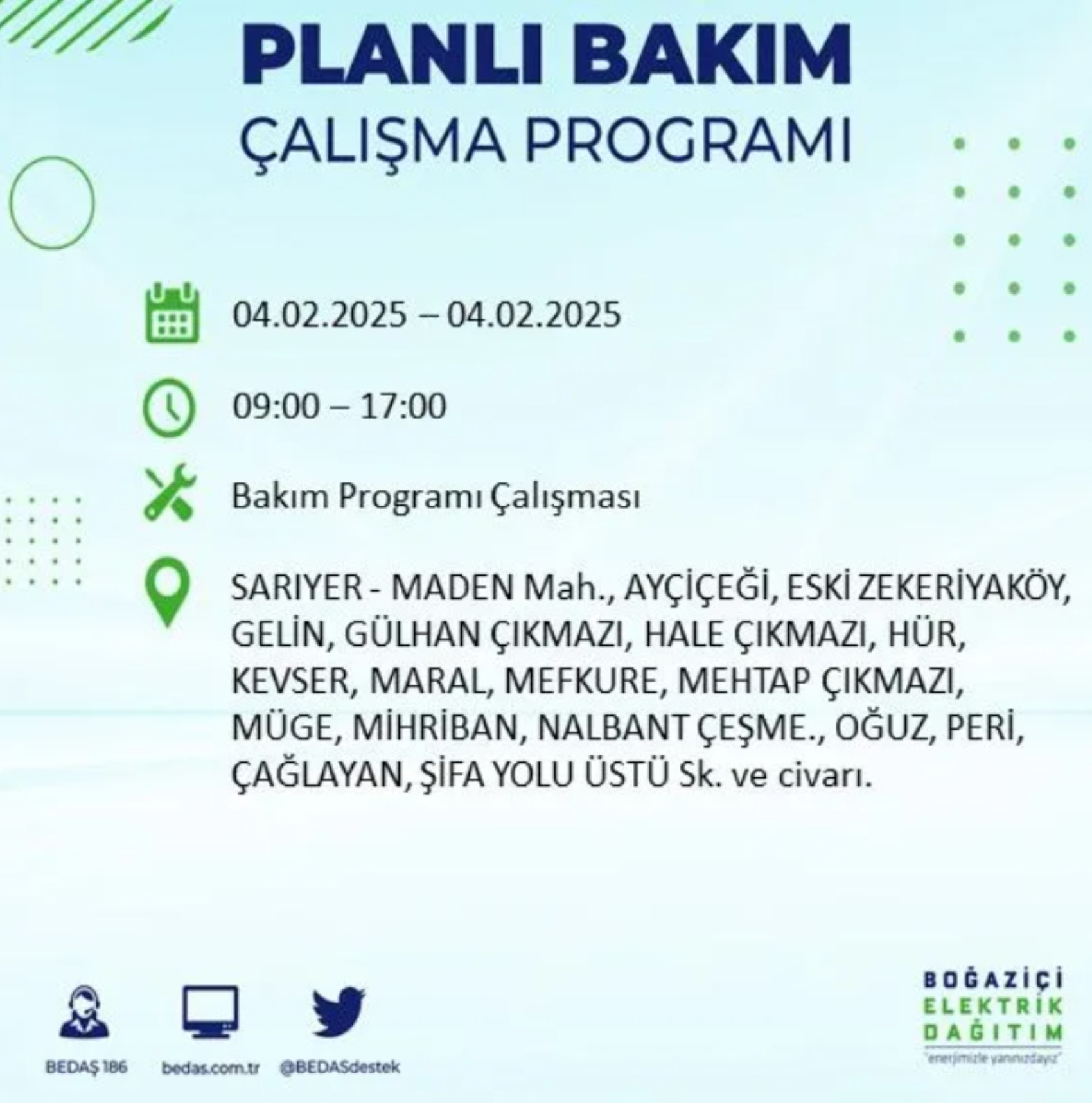 BEDAŞ açıkladı... İstanbul'da elektrik kesintisi: 4 Şubat'ta hangi mahalleler etkilenecek?