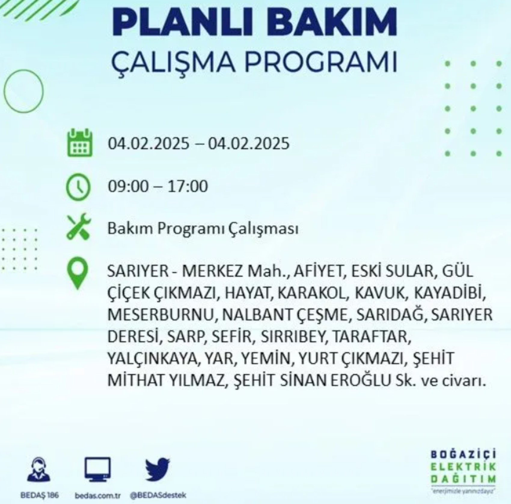 BEDAŞ açıkladı... İstanbul'da elektrik kesintisi: 4 Şubat'ta hangi mahalleler etkilenecek?