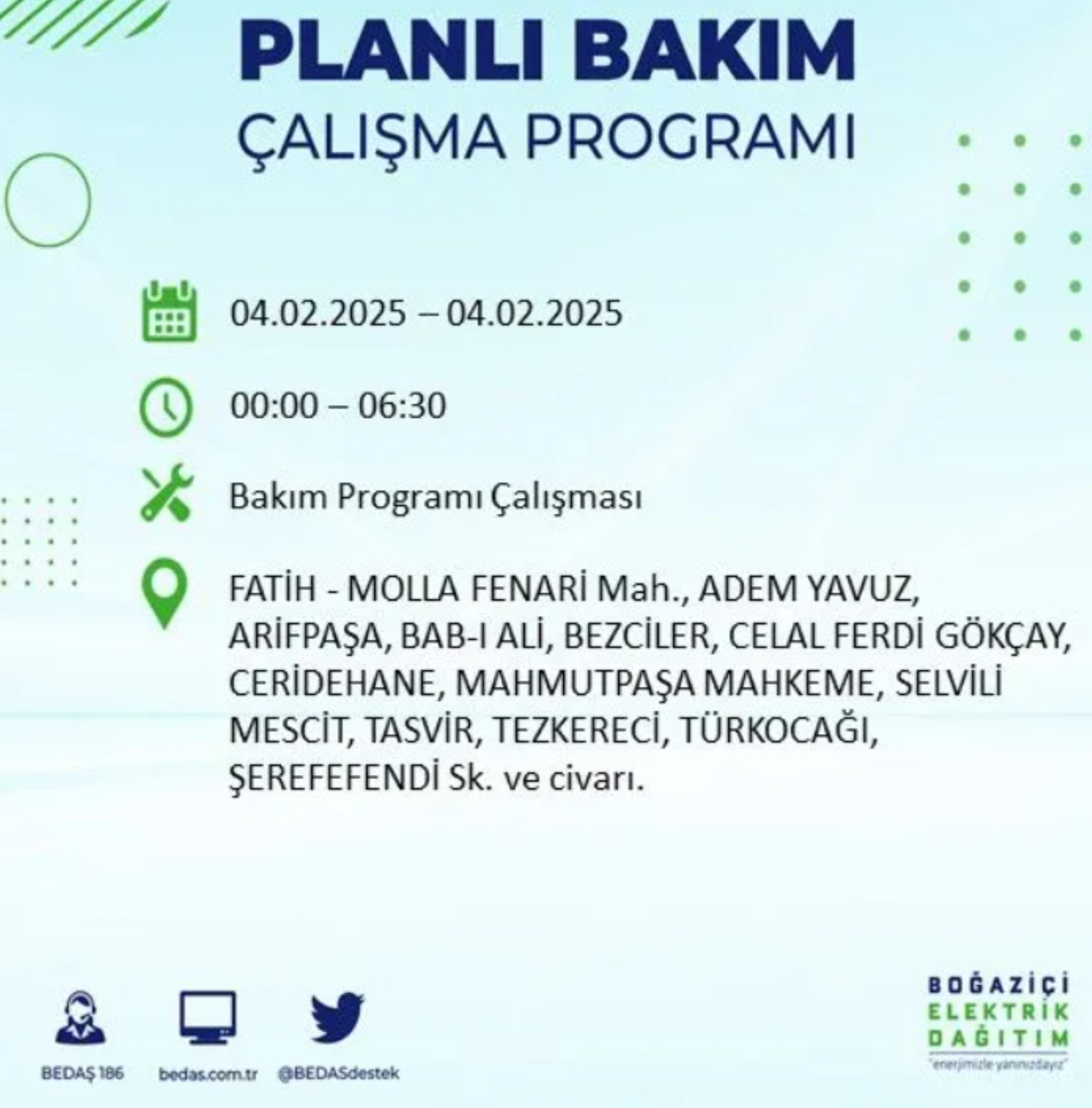 BEDAŞ açıkladı... İstanbul'da elektrik kesintisi: 4 Şubat'ta hangi mahalleler etkilenecek?