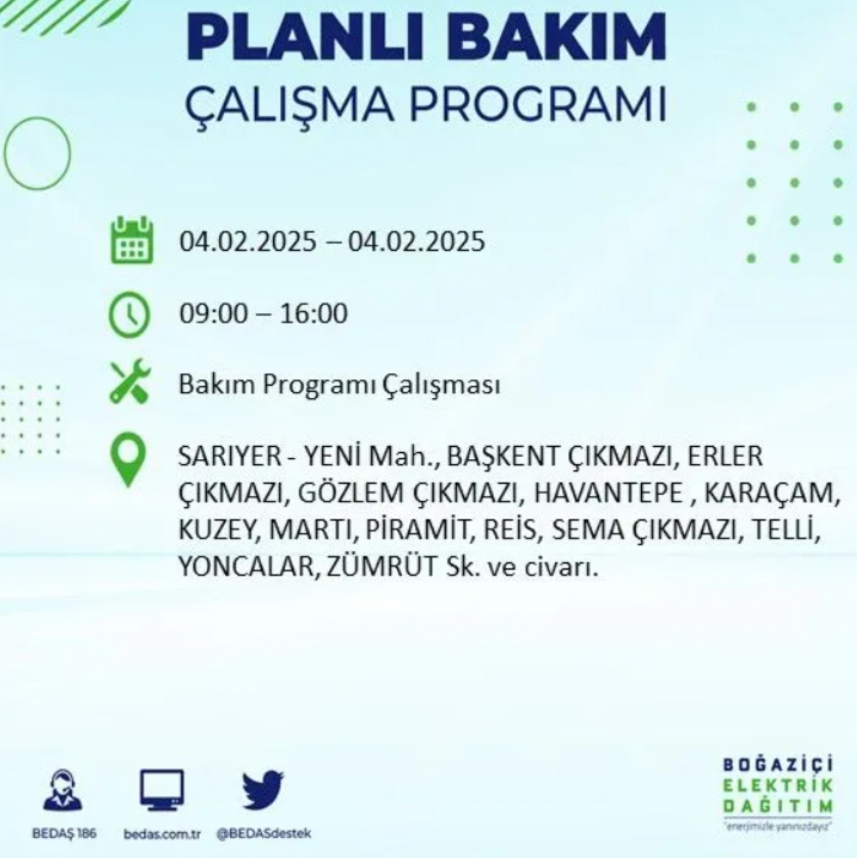 BEDAŞ açıkladı... İstanbul'da elektrik kesintisi: 4 Şubat'ta hangi mahalleler etkilenecek?