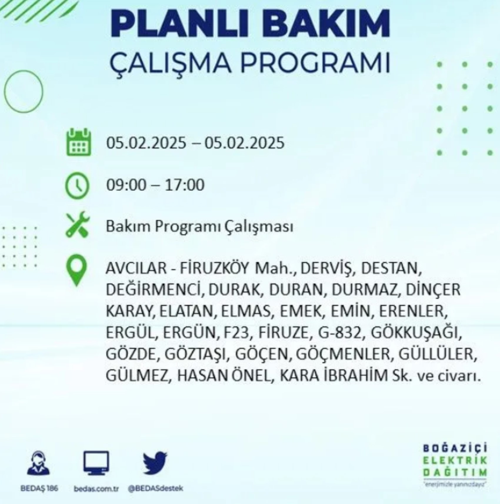 BEDAŞ açıkladı... İstanbul'da elektrik kesintisi: 5 Şubat'ta hangi mahalleler etkilenecek?