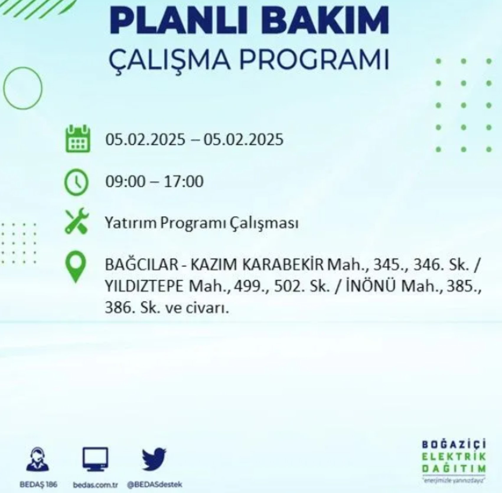 BEDAŞ açıkladı... İstanbul'da elektrik kesintisi: 5 Şubat'ta hangi mahalleler etkilenecek?