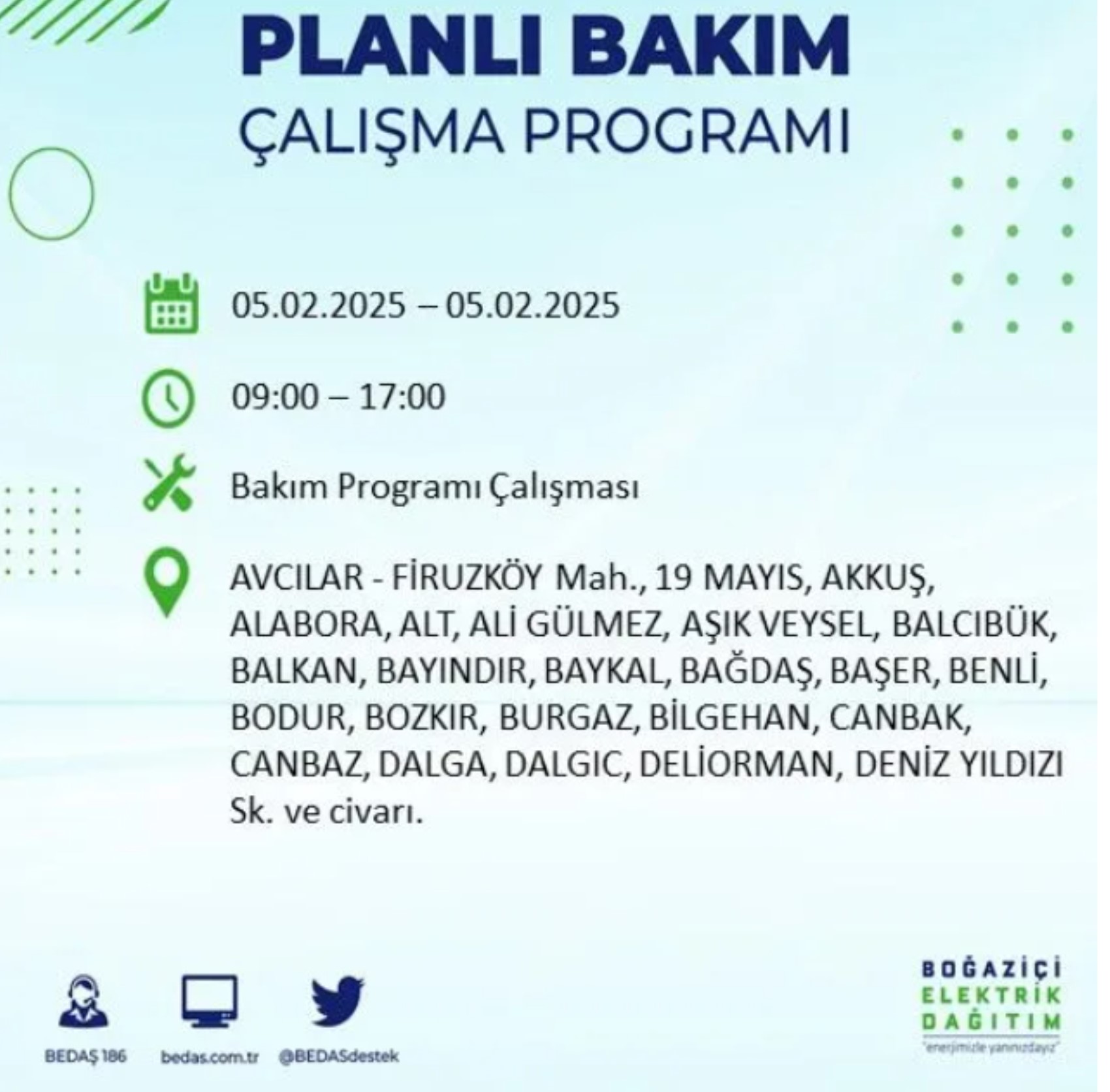 BEDAŞ açıkladı... İstanbul'da elektrik kesintisi: 5 Şubat'ta hangi mahalleler etkilenecek?