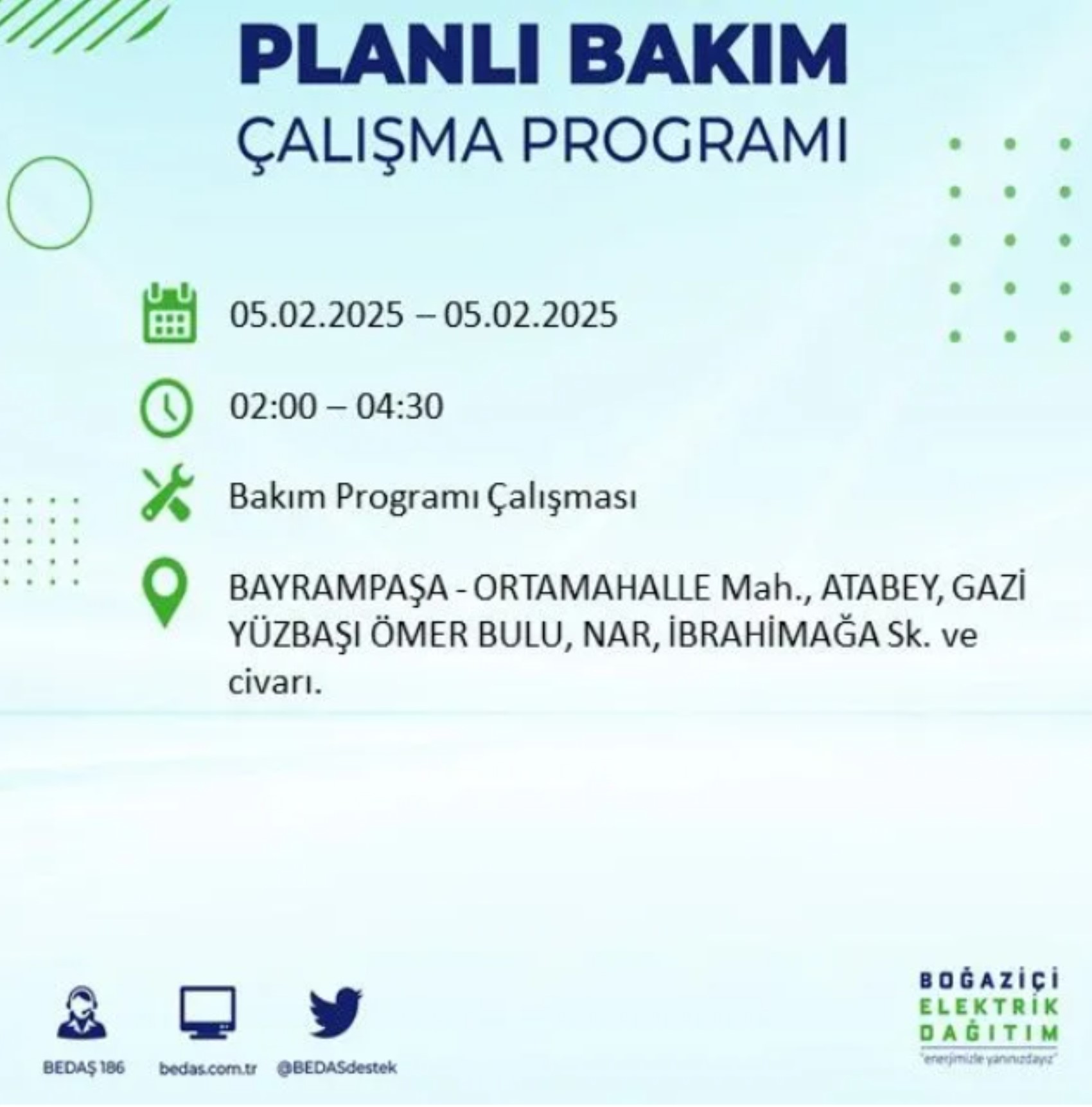 BEDAŞ açıkladı... İstanbul'da elektrik kesintisi: 5 Şubat'ta hangi mahalleler etkilenecek?