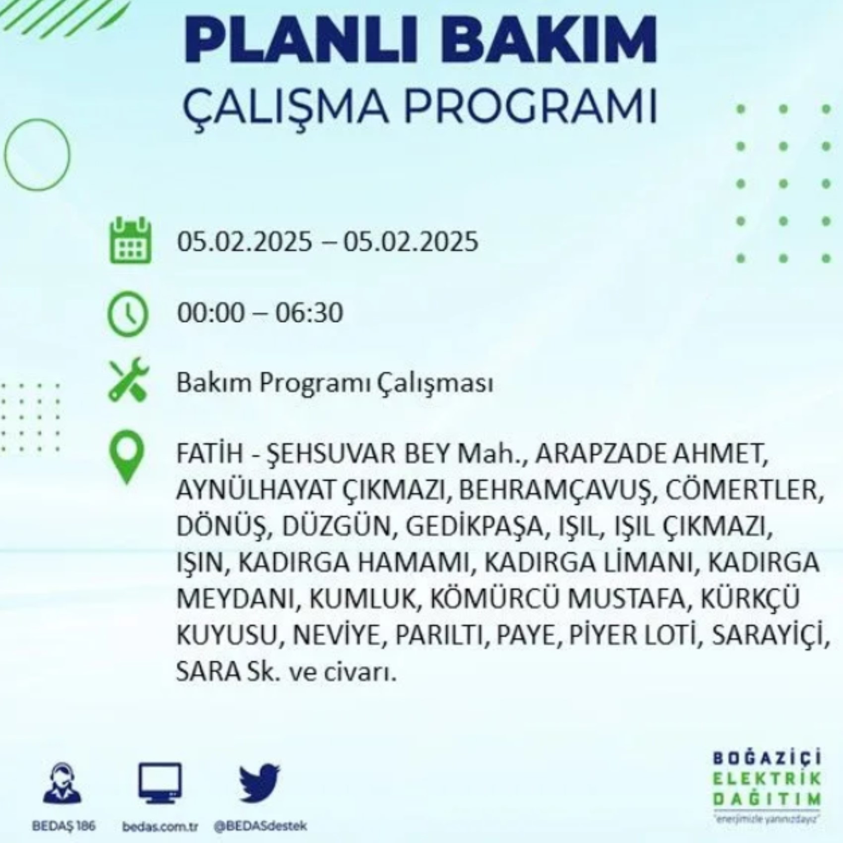 BEDAŞ açıkladı... İstanbul'da elektrik kesintisi: 5 Şubat'ta hangi mahalleler etkilenecek?