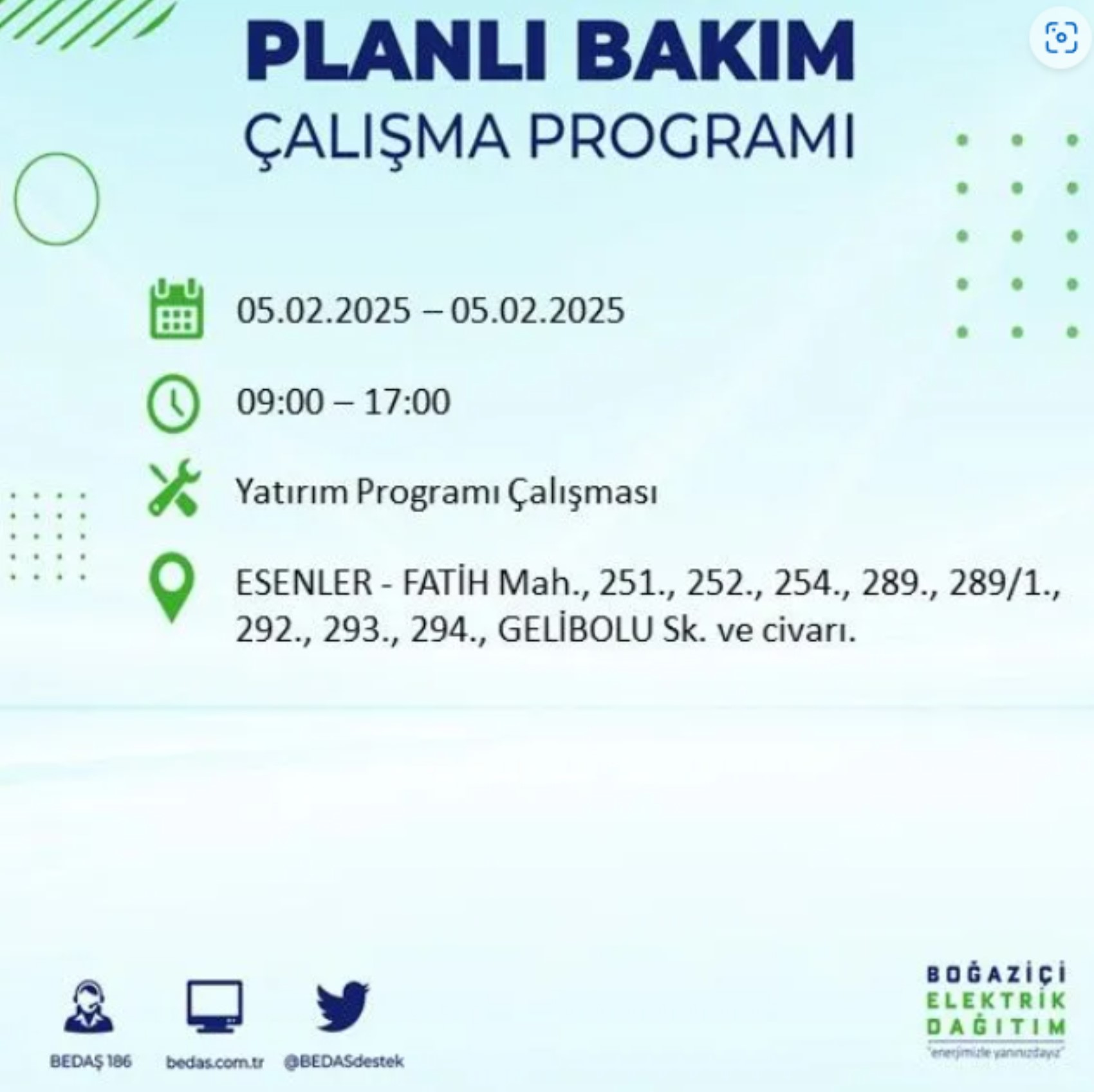 BEDAŞ açıkladı... İstanbul'da elektrik kesintisi: 5 Şubat'ta hangi mahalleler etkilenecek?