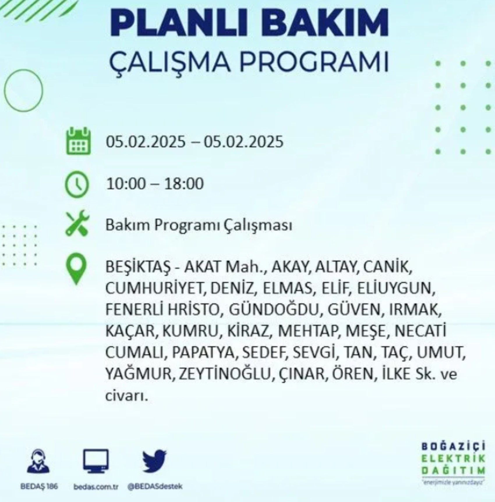 BEDAŞ açıkladı... İstanbul'da elektrik kesintisi: 5 Şubat'ta hangi mahalleler etkilenecek?