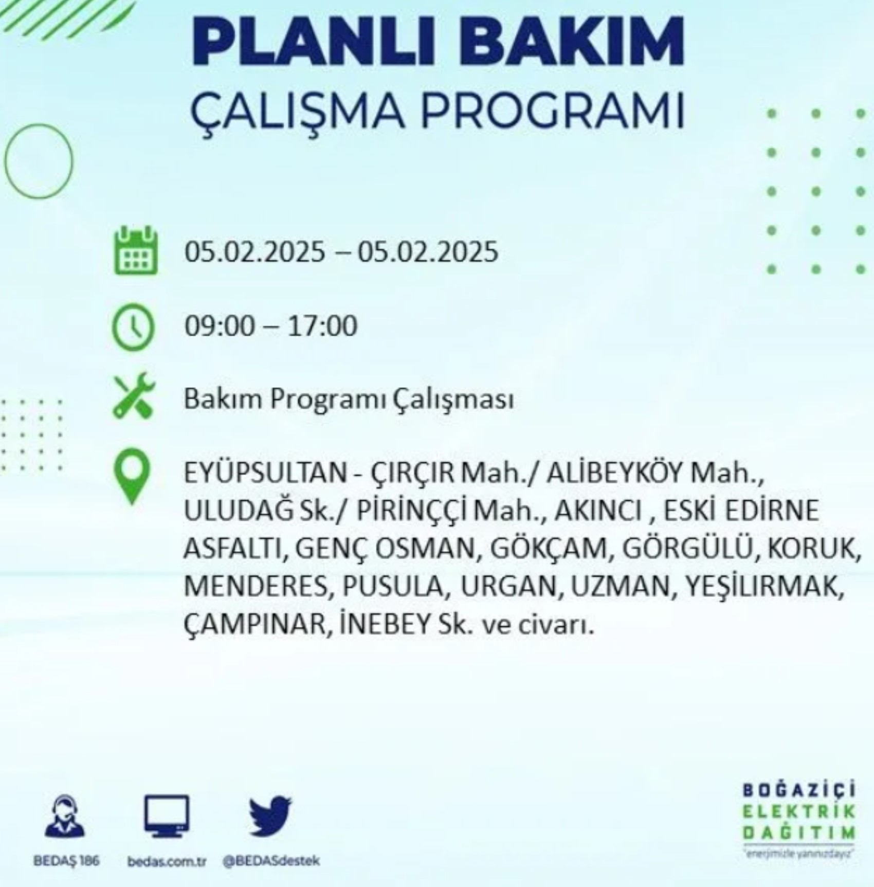 BEDAŞ açıkladı... İstanbul'da elektrik kesintisi: 5 Şubat'ta hangi mahalleler etkilenecek?