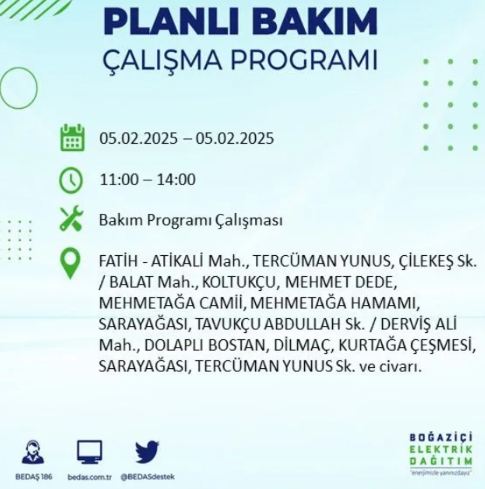 BEDAŞ açıkladı... İstanbul'da elektrik kesintisi: 5 Şubat'ta hangi mahalleler etkilenecek?