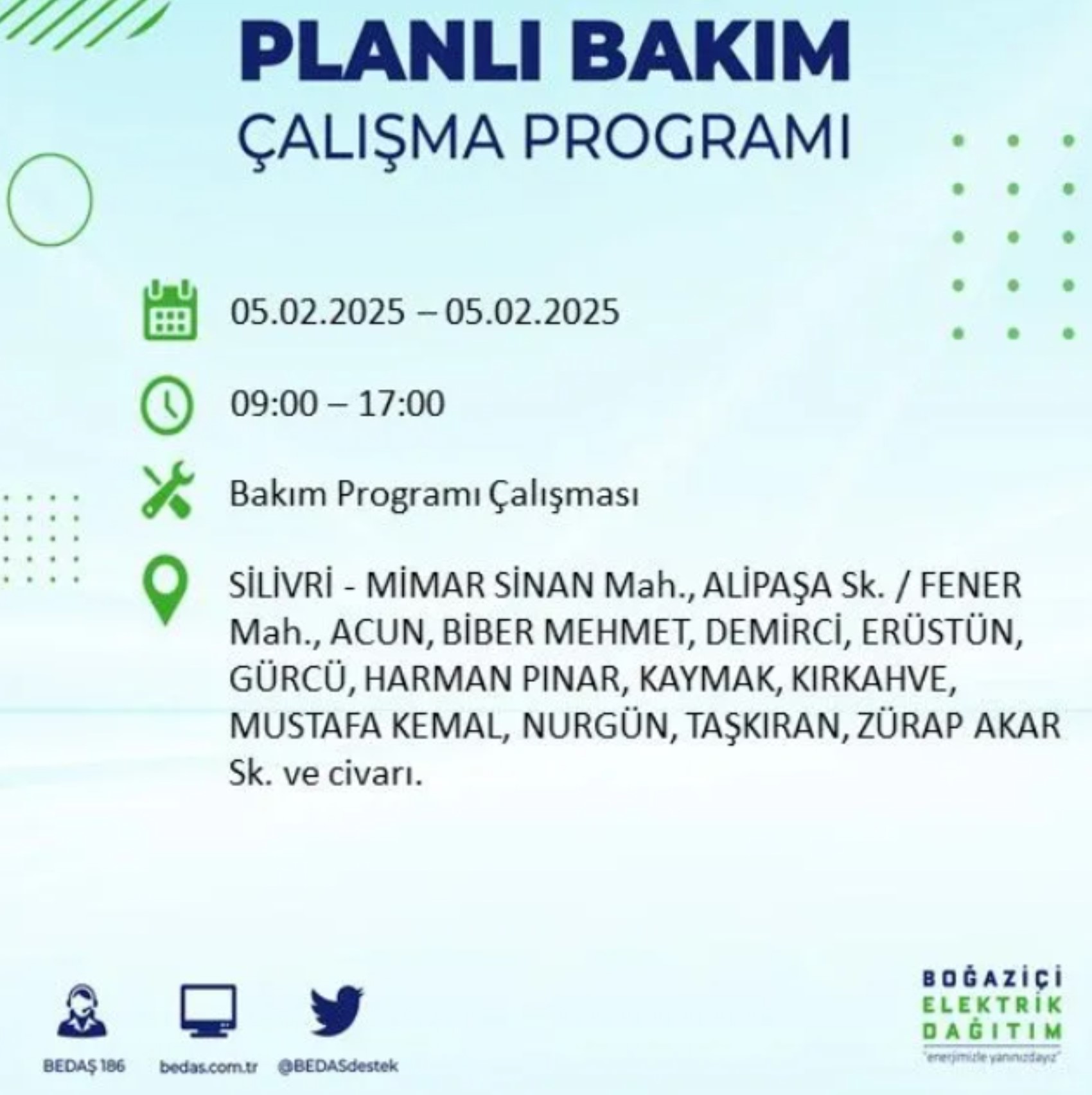 BEDAŞ açıkladı... İstanbul'da elektrik kesintisi: 5 Şubat'ta hangi mahalleler etkilenecek?