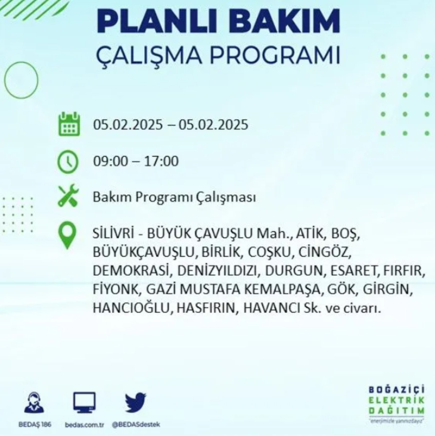 BEDAŞ açıkladı... İstanbul'da elektrik kesintisi: 5 Şubat'ta hangi mahalleler etkilenecek?