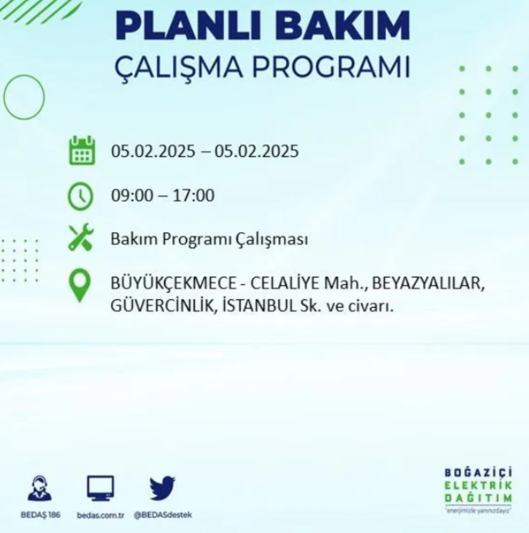 BEDAŞ açıkladı... İstanbul'da elektrik kesintisi: 5 Şubat'ta hangi mahalleler etkilenecek?