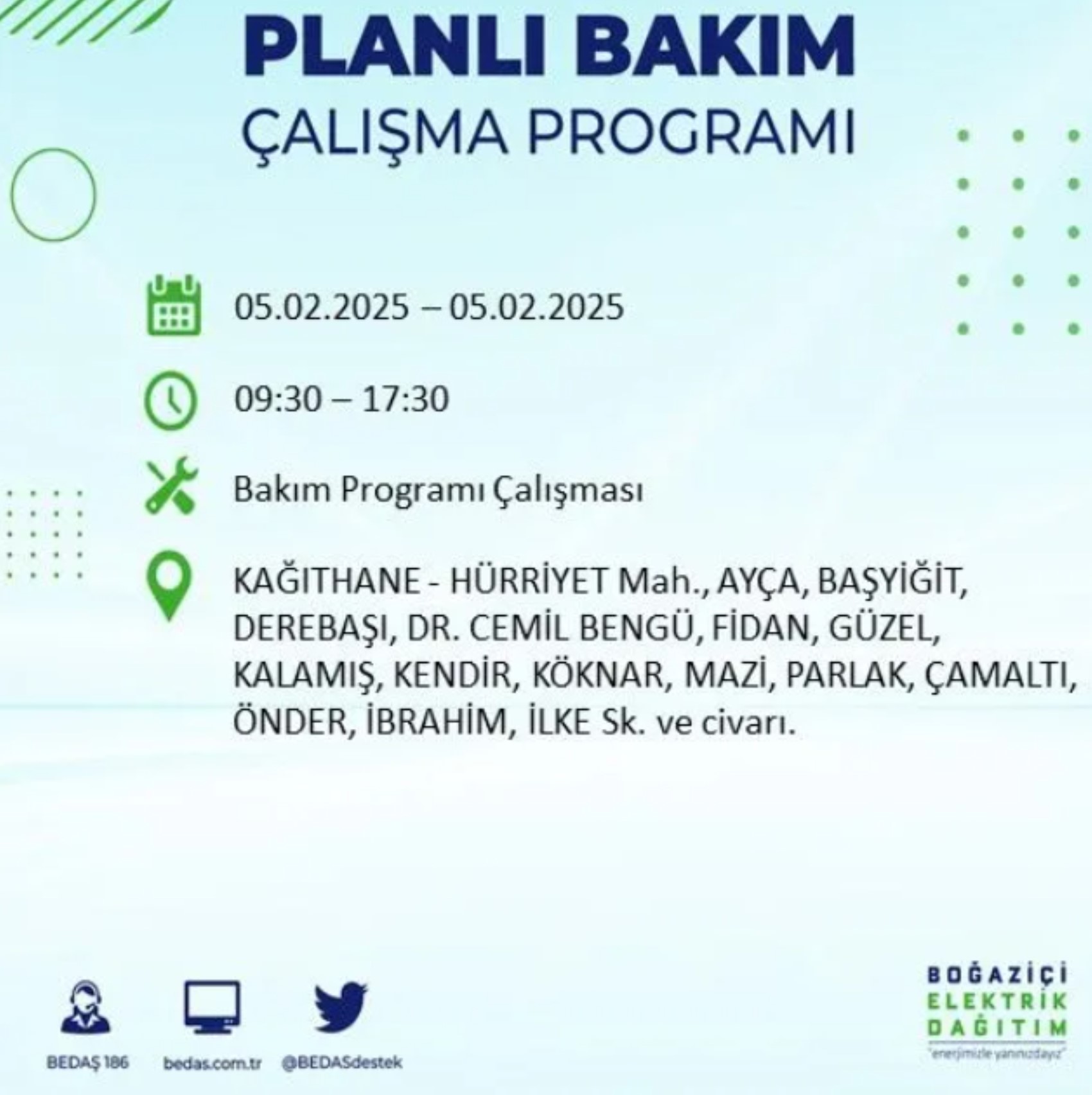 BEDAŞ açıkladı... İstanbul'da elektrik kesintisi: 5 Şubat'ta hangi mahalleler etkilenecek?