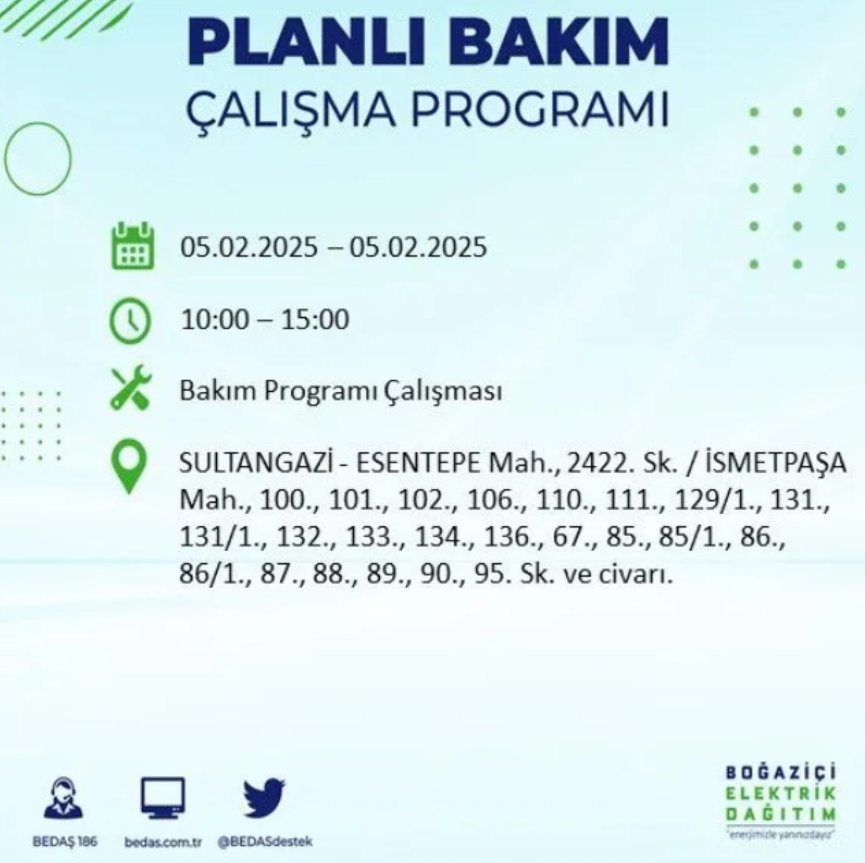 BEDAŞ açıkladı... İstanbul'da elektrik kesintisi: 5 Şubat'ta hangi mahalleler etkilenecek?