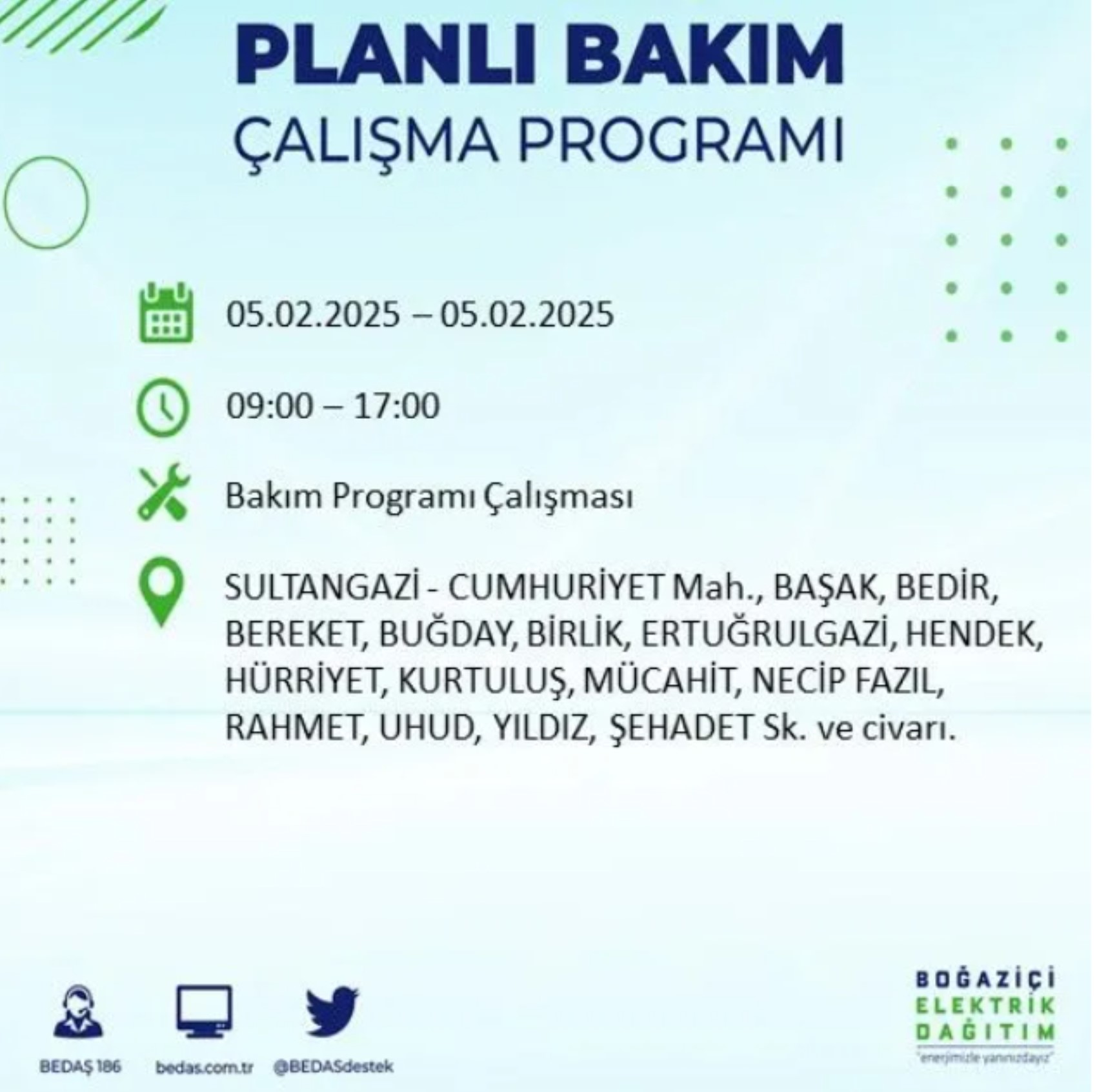 BEDAŞ açıkladı... İstanbul'da elektrik kesintisi: 5 Şubat'ta hangi mahalleler etkilenecek?