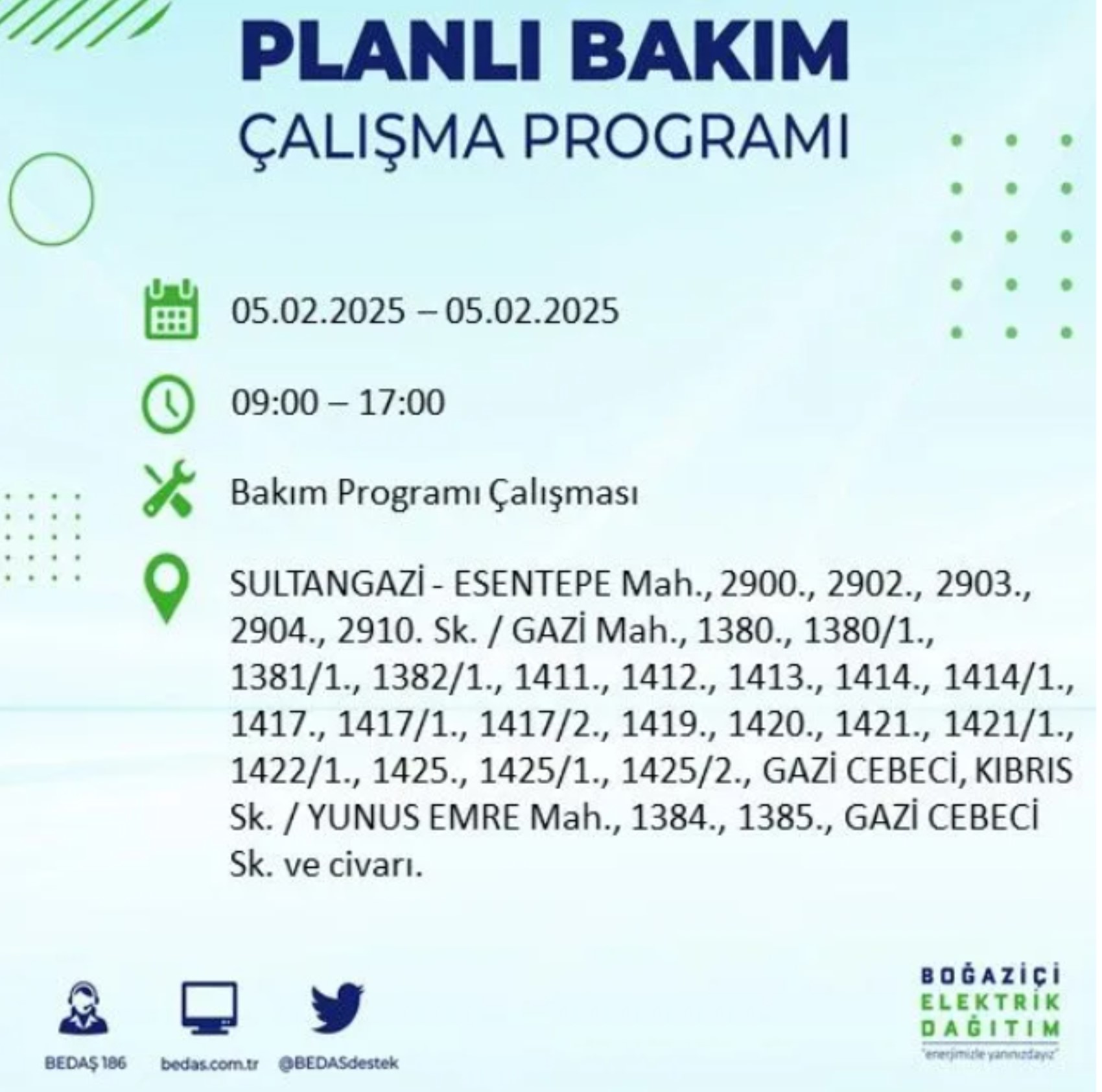 BEDAŞ açıkladı... İstanbul'da elektrik kesintisi: 5 Şubat'ta hangi mahalleler etkilenecek?