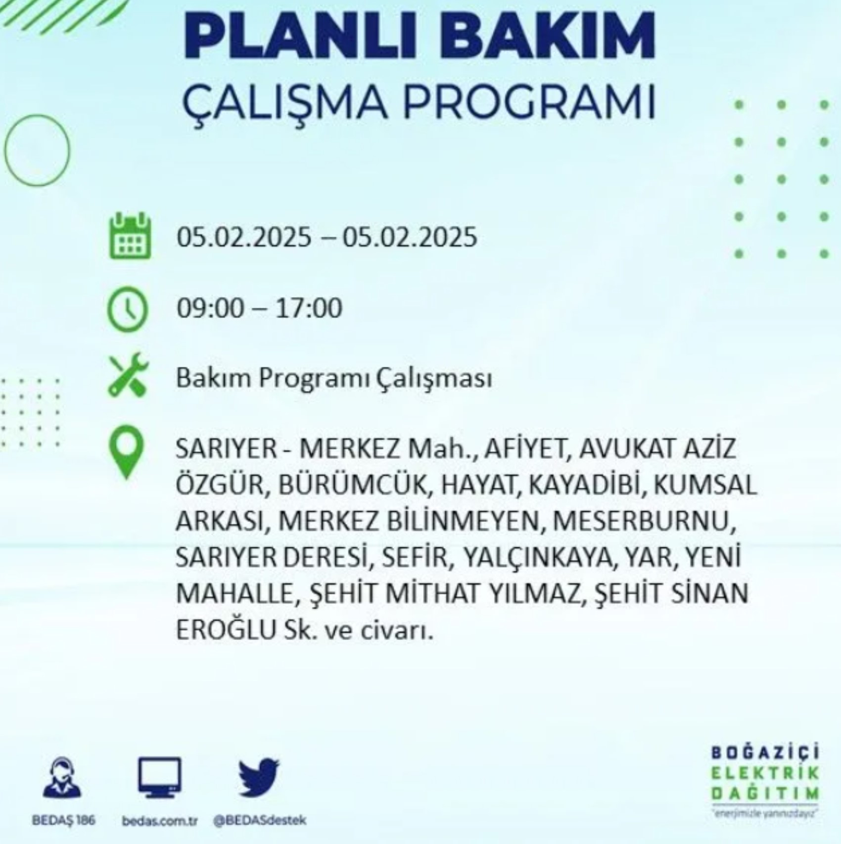 BEDAŞ açıkladı... İstanbul'da elektrik kesintisi: 5 Şubat'ta hangi mahalleler etkilenecek?