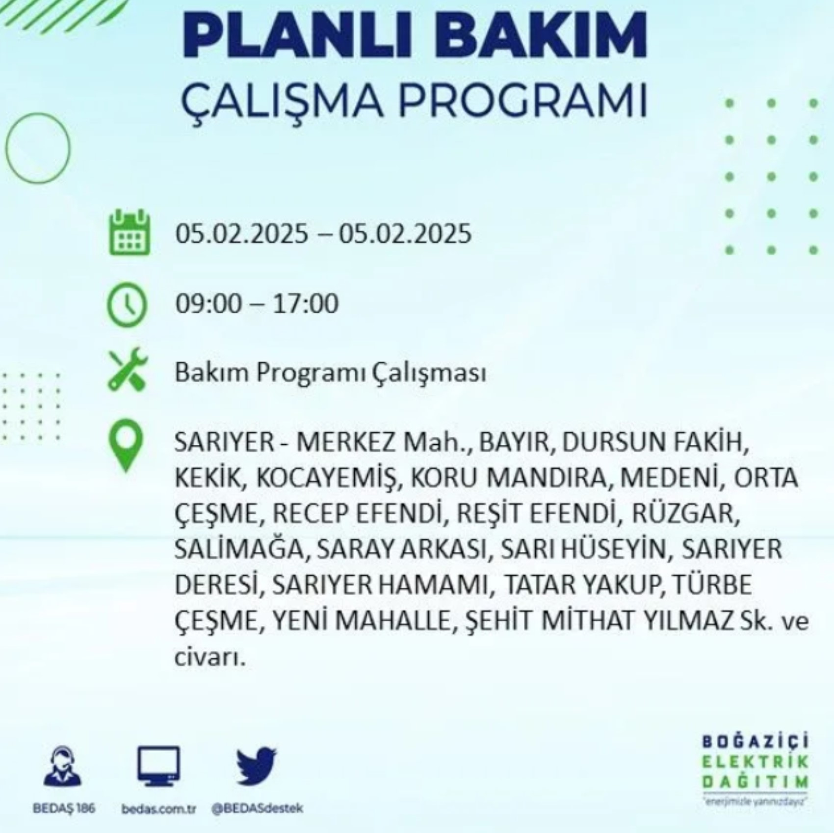 BEDAŞ açıkladı... İstanbul'da elektrik kesintisi: 5 Şubat'ta hangi mahalleler etkilenecek?