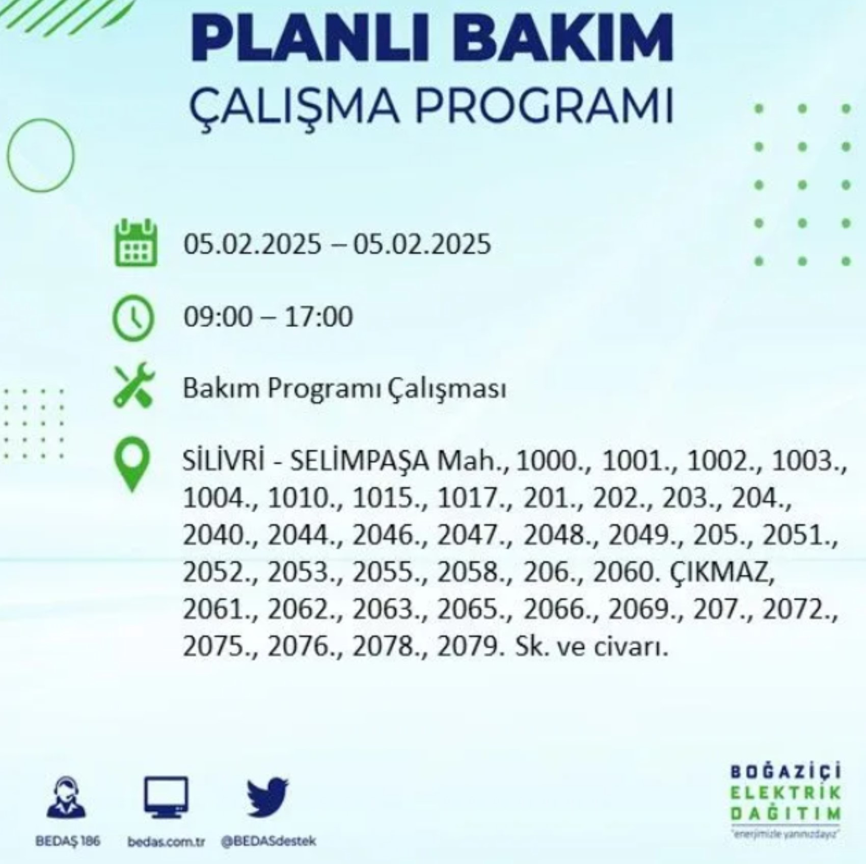 BEDAŞ açıkladı... İstanbul'da elektrik kesintisi: 5 Şubat'ta hangi mahalleler etkilenecek?