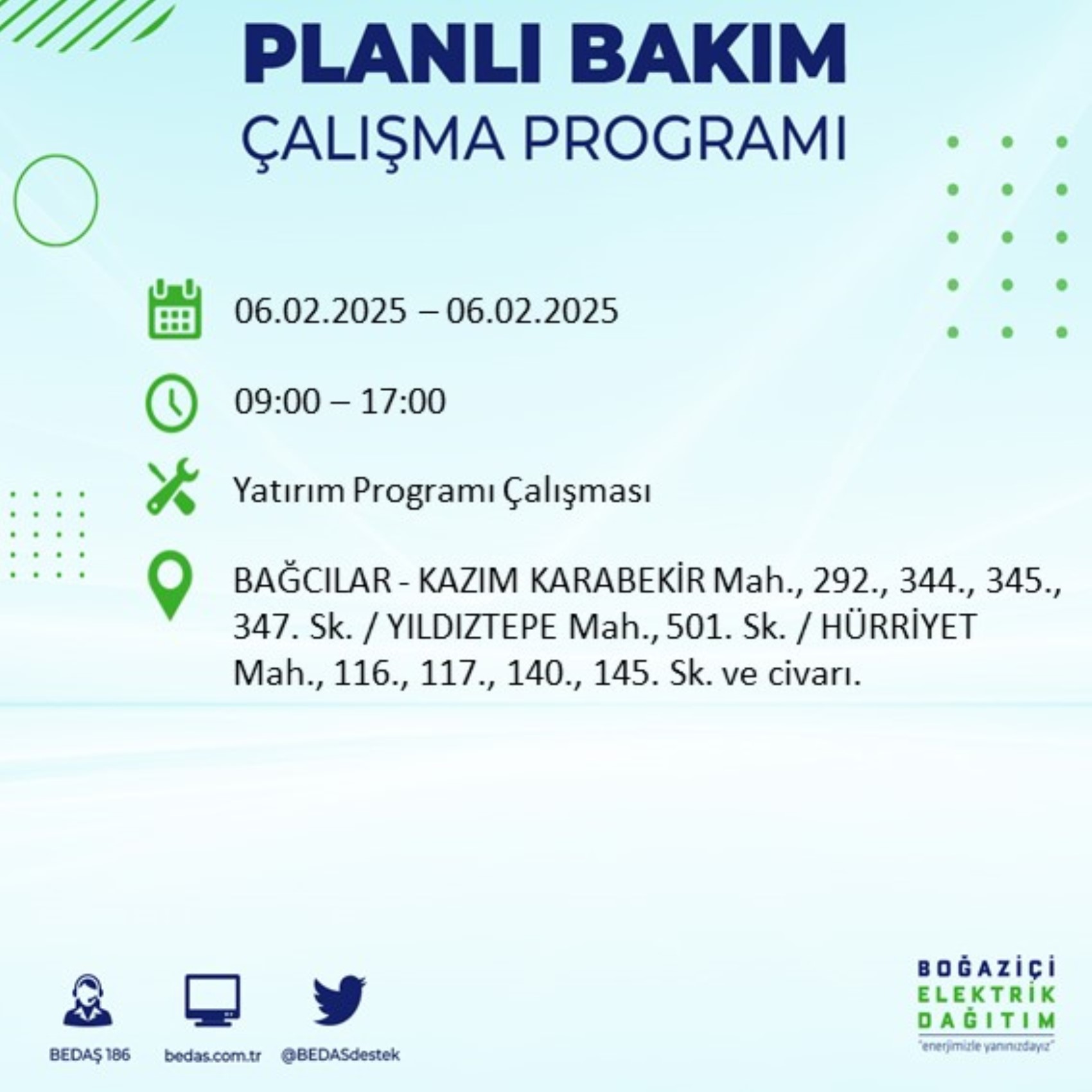 BEDAŞ açıkladı... İstanbul'da elektrik kesintisi: 6 Şubat'ta hangi mahalleler etkilenecek?