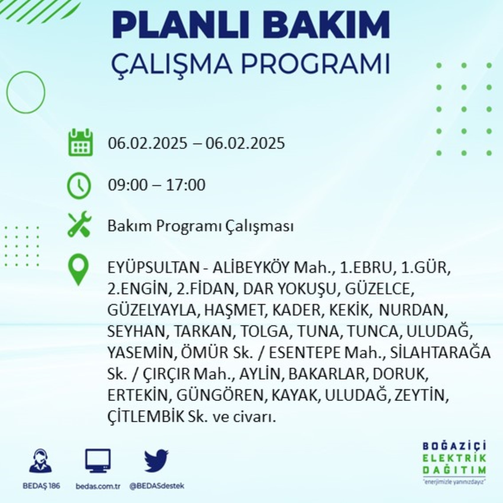 BEDAŞ açıkladı... İstanbul'da elektrik kesintisi: 6 Şubat'ta hangi mahalleler etkilenecek?