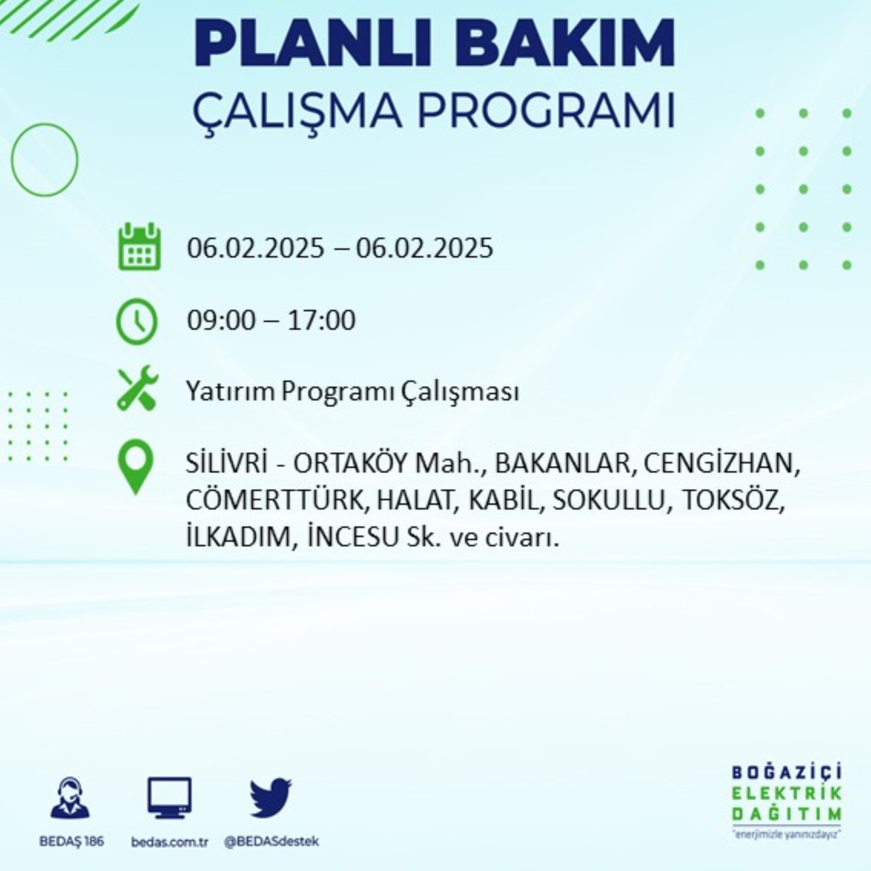 BEDAŞ açıkladı... İstanbul'da elektrik kesintisi: 6 Şubat'ta hangi mahalleler etkilenecek?